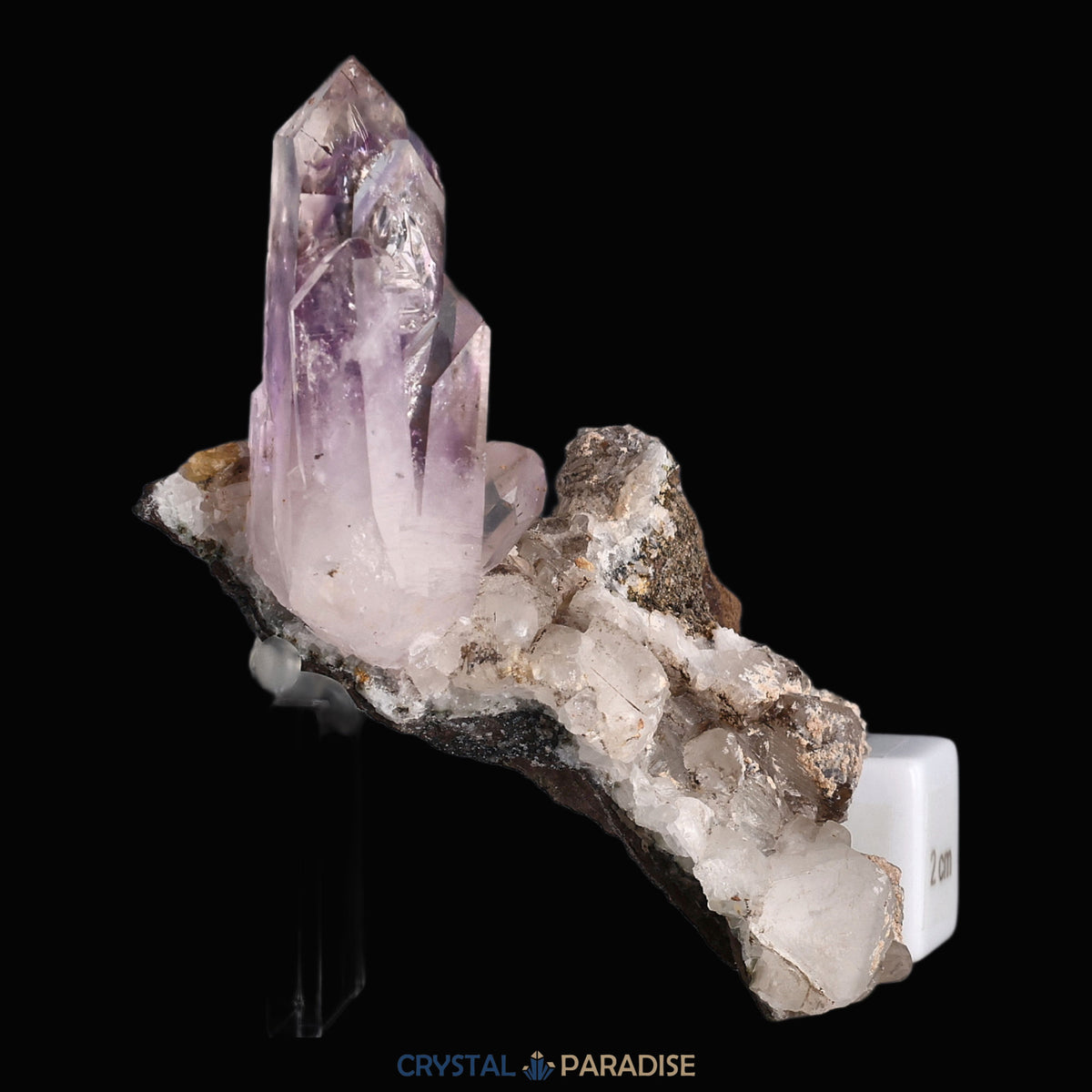 Goboboseb Amethyst mit Calcit und Trapezoberfläche aus Namibia (93g) – Ansicht 7