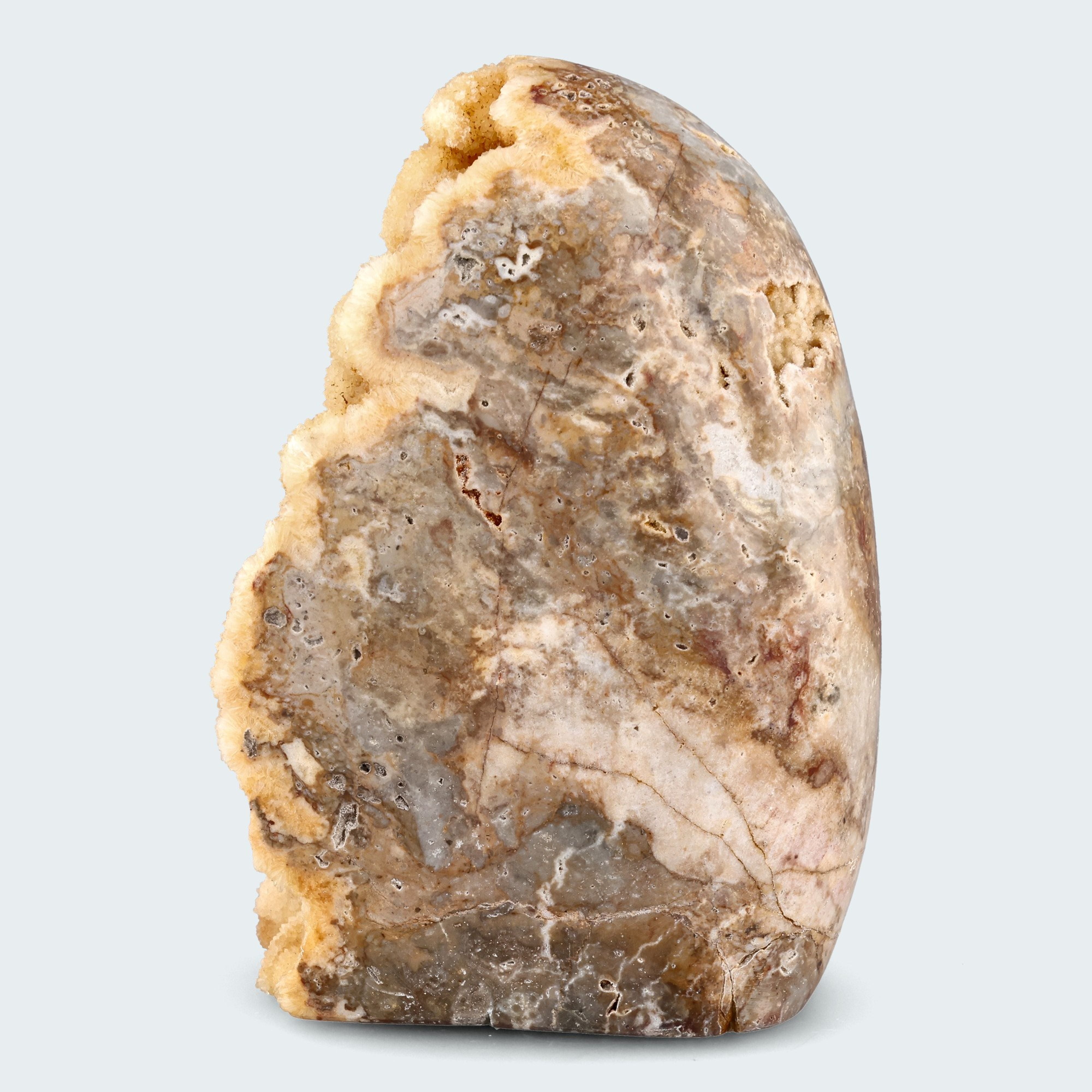 Gold-beigefarbene Calcit Druzy Freeform aus Pakistan (1304g) – Ansicht 3