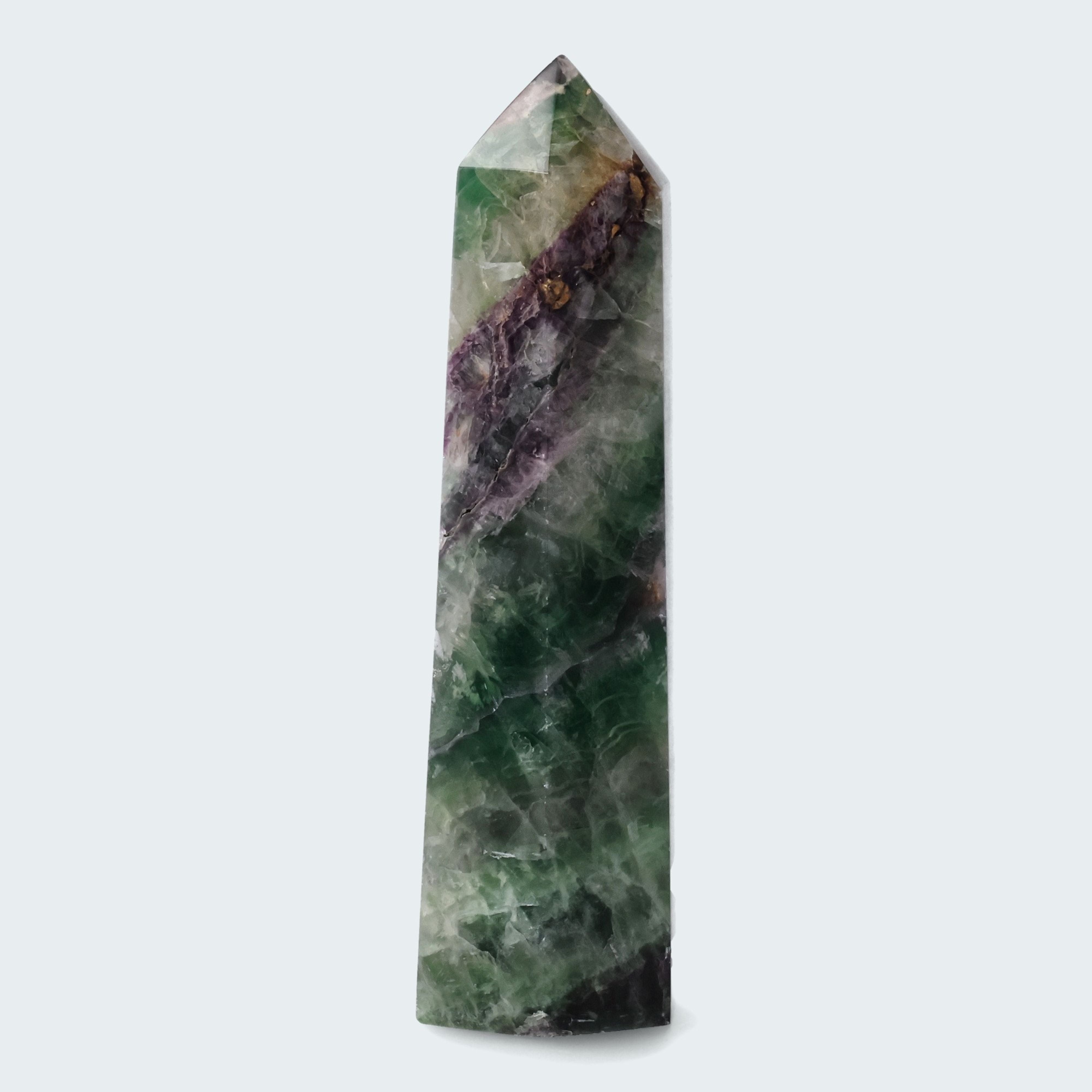Grün-violetter Fluorit Obelisk aus der inneren Mongolei (1009g) – Ansicht 2