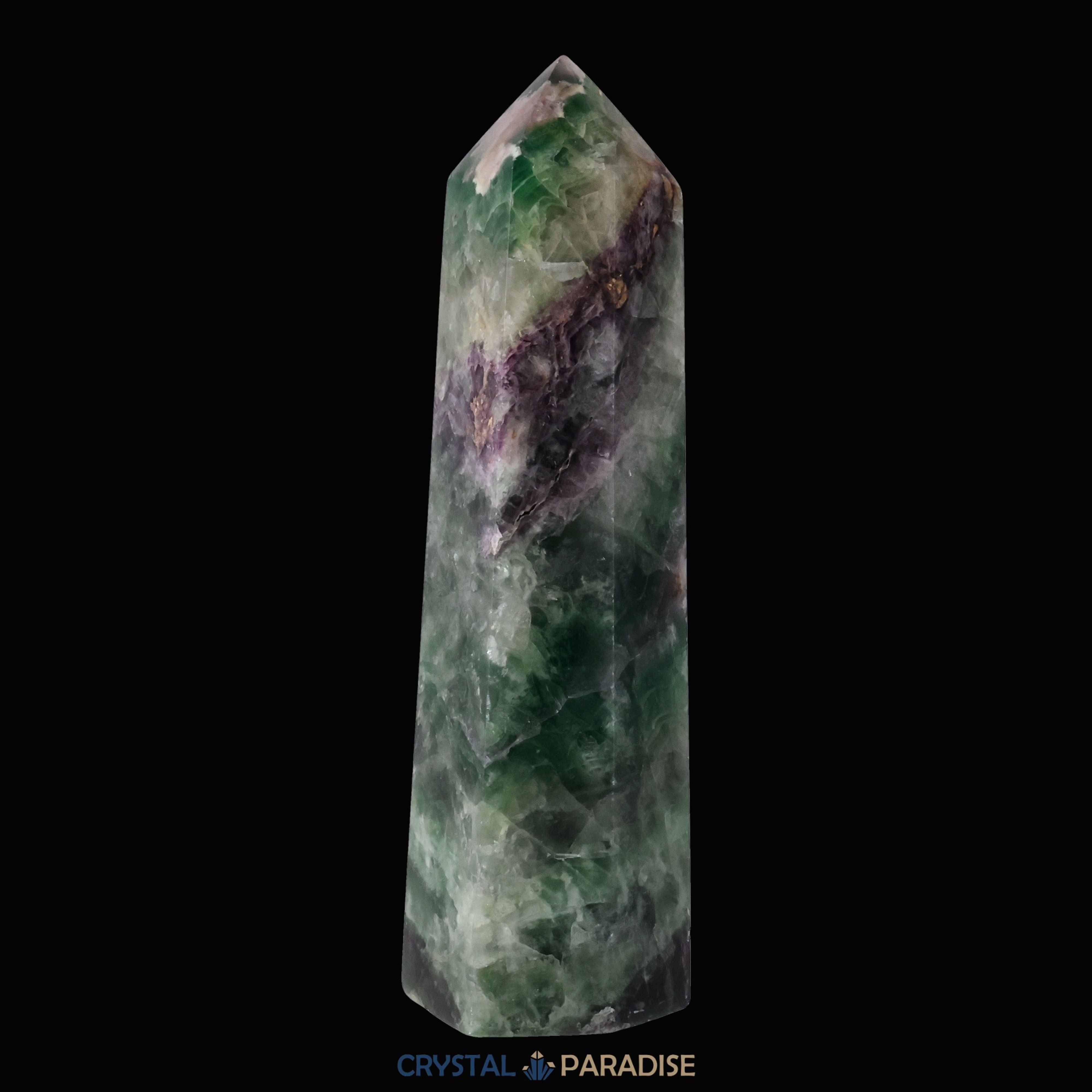 Grün-violetter Fluorit Obelisk aus der inneren Mongolei (1009g) – Ansicht 4