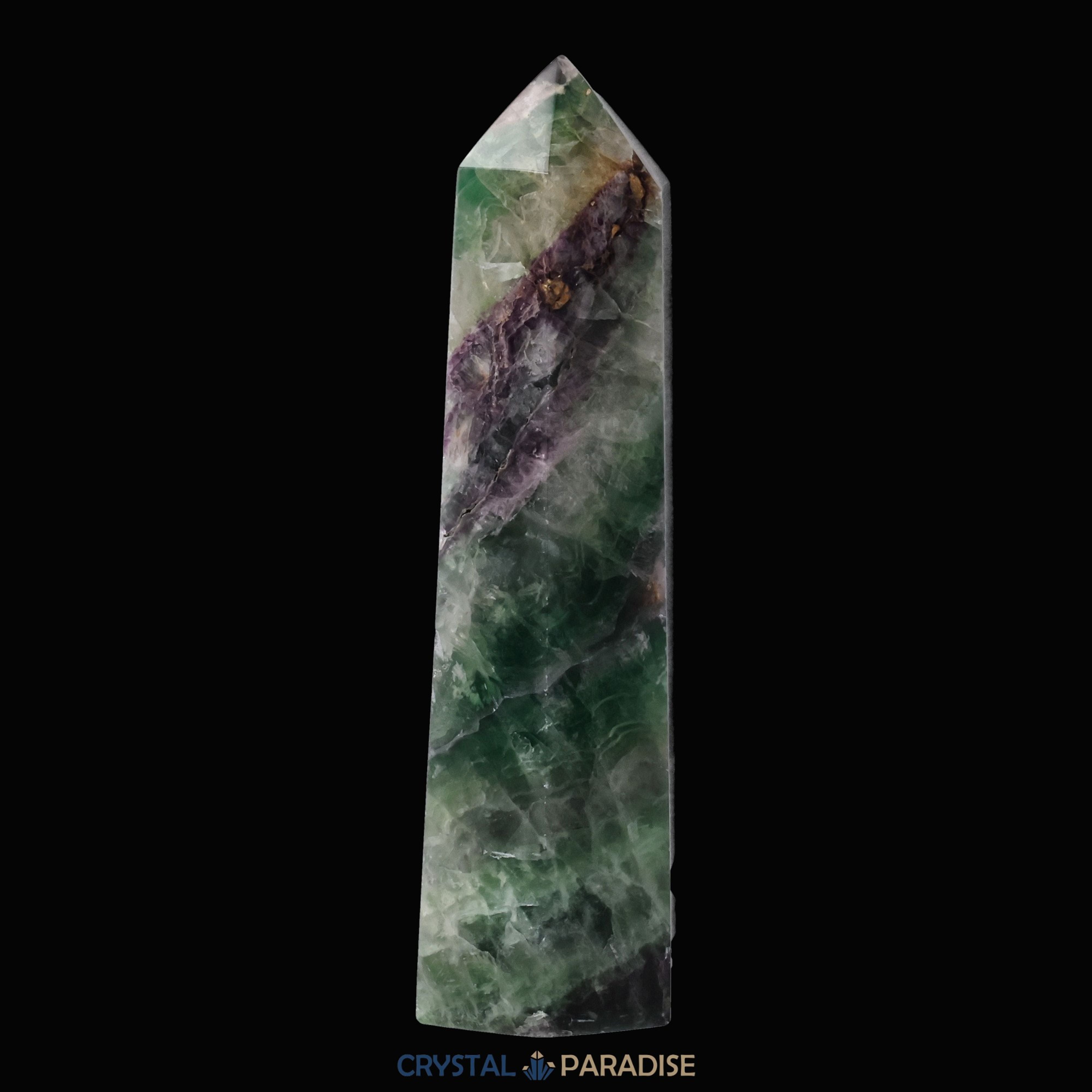 Grün-violetter Fluorit Obelisk aus der inneren Mongolei (1009g) – Ansicht 5