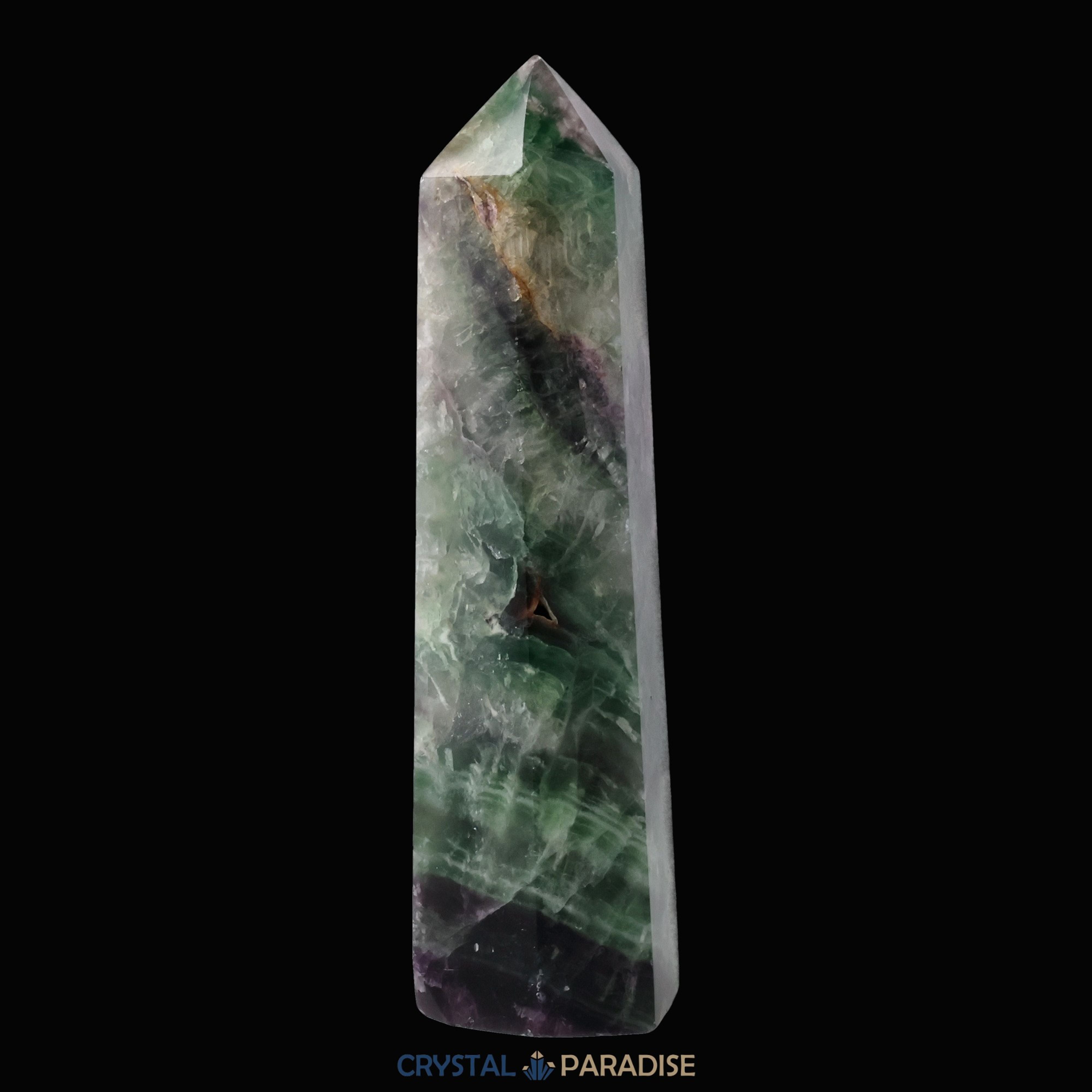 Grün-violetter Fluorit Obelisk aus der inneren Mongolei (1009g) – Ansicht 8