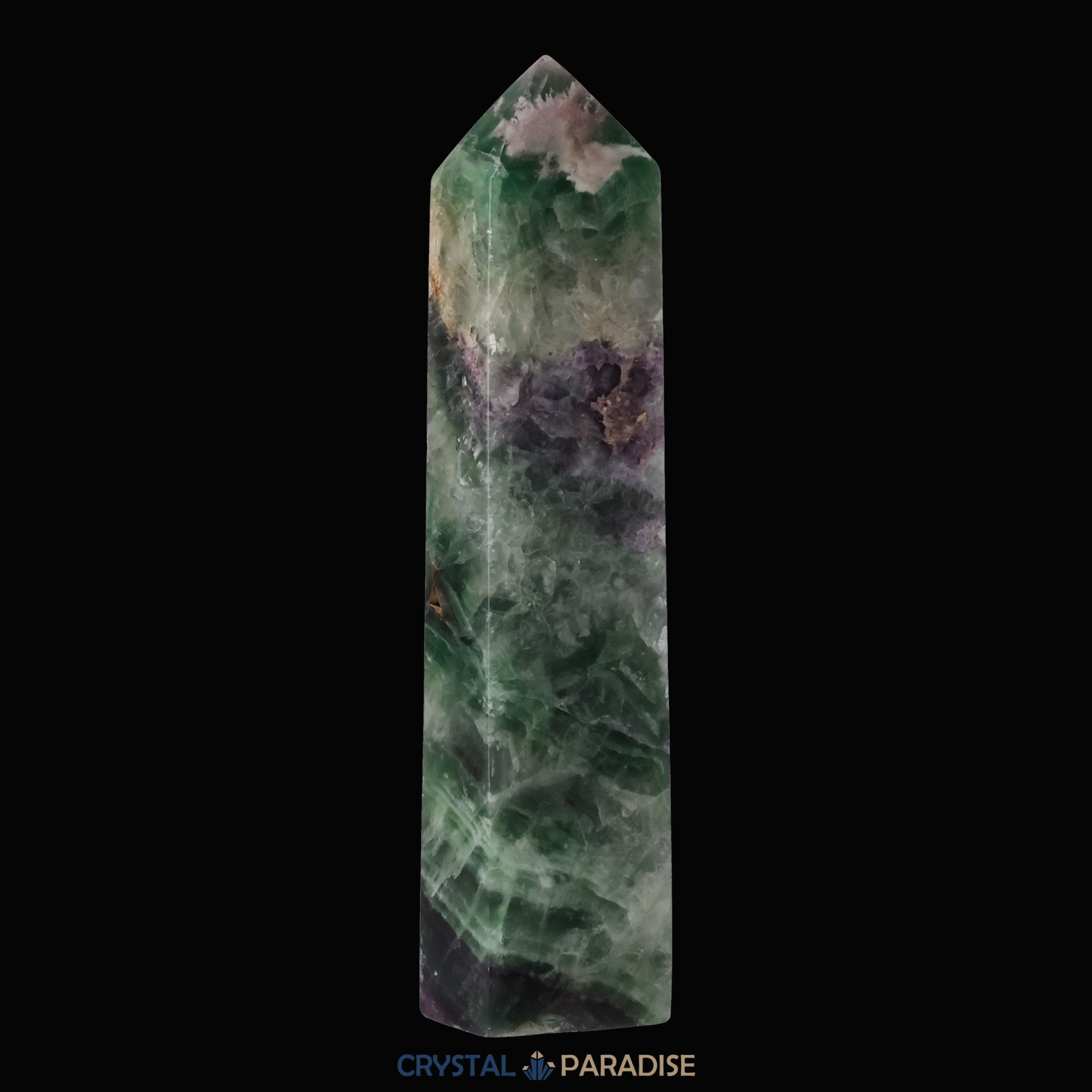 Grün-violetter Fluorit Obelisk aus der inneren Mongolei (1009g) – Ansicht 9