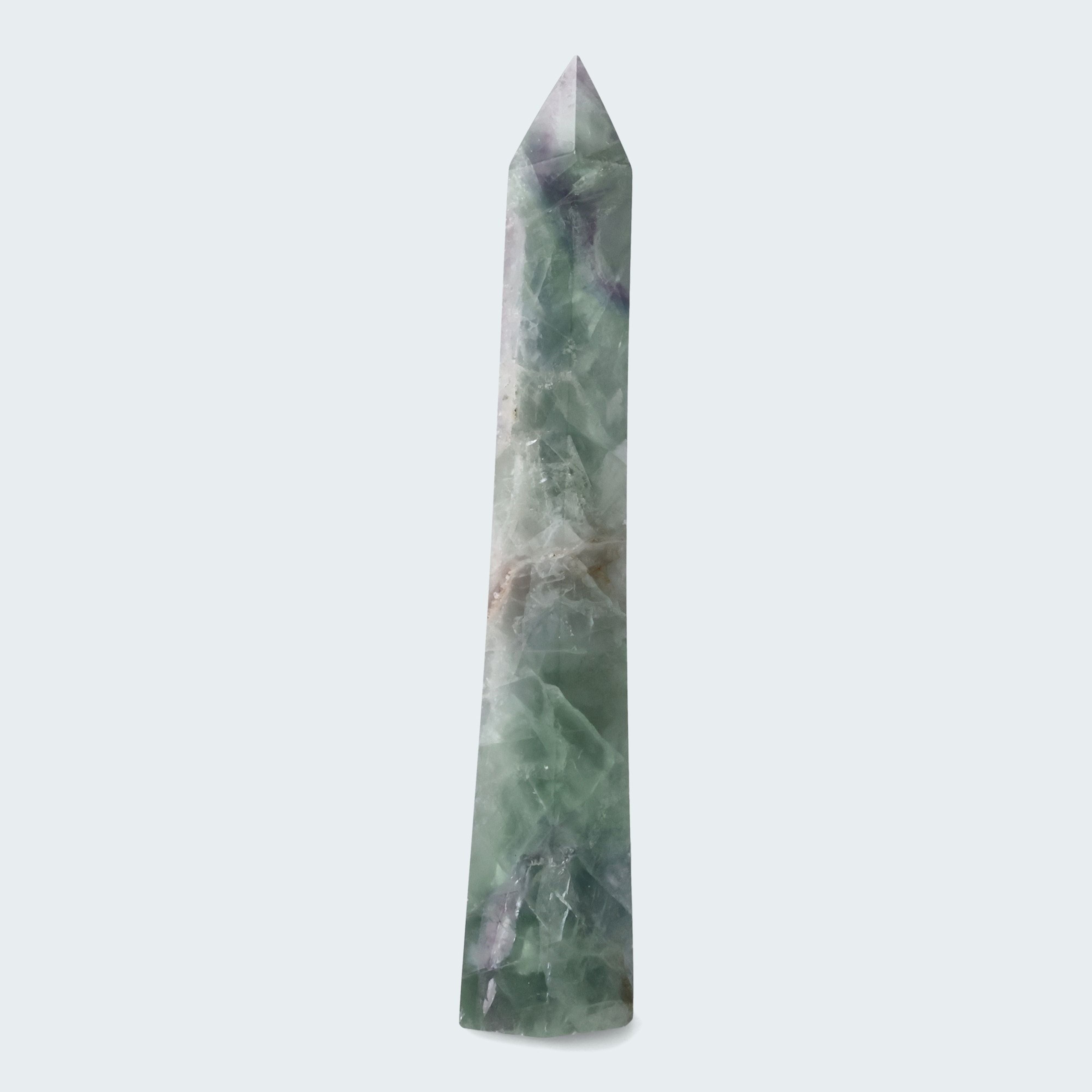Grün-violetter Fluorit Obelisk aus der inneren Mongolei (795g) – Ansicht 2