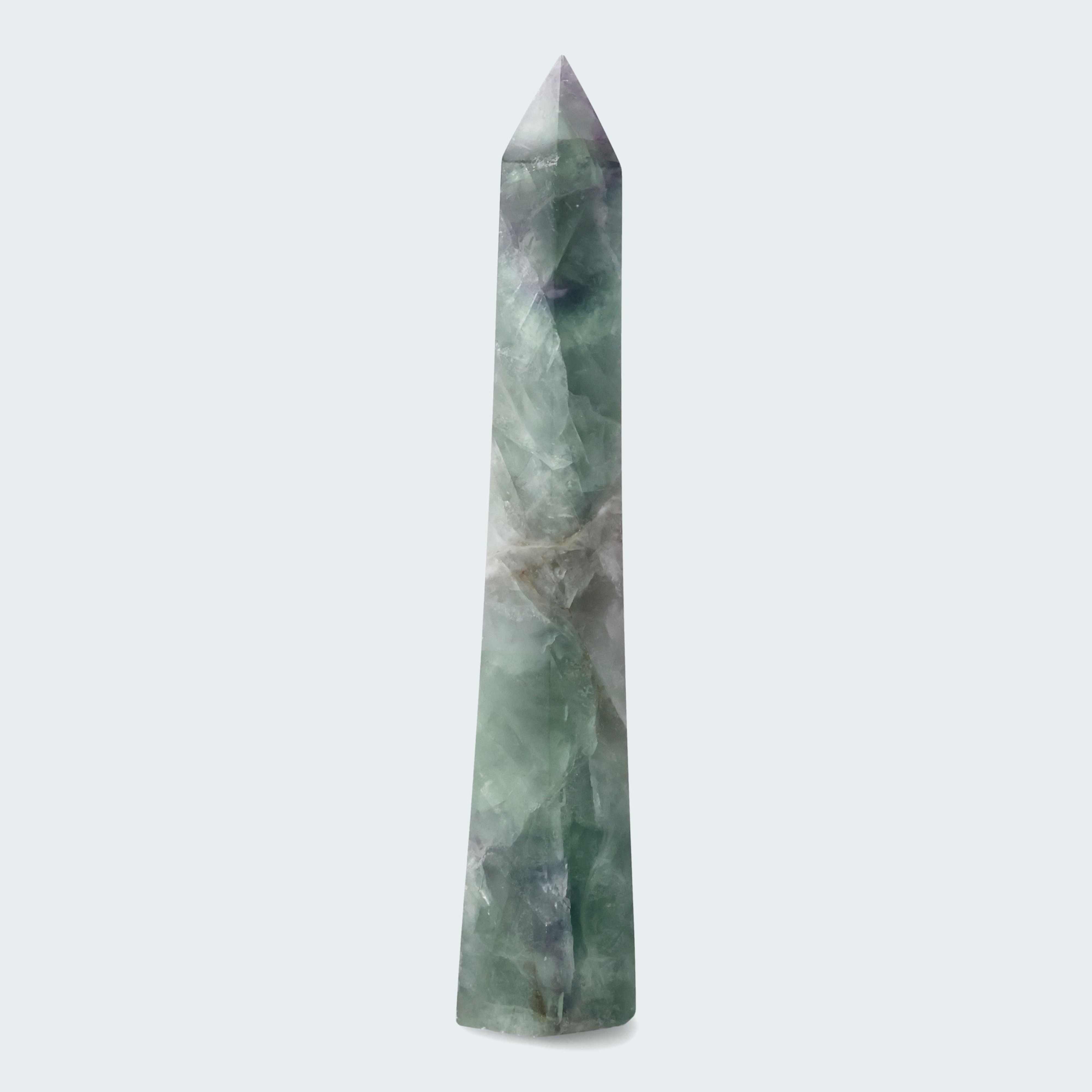 Grün-violetter Fluorit Obelisk aus der inneren Mongolei (795g) – Ansicht 3