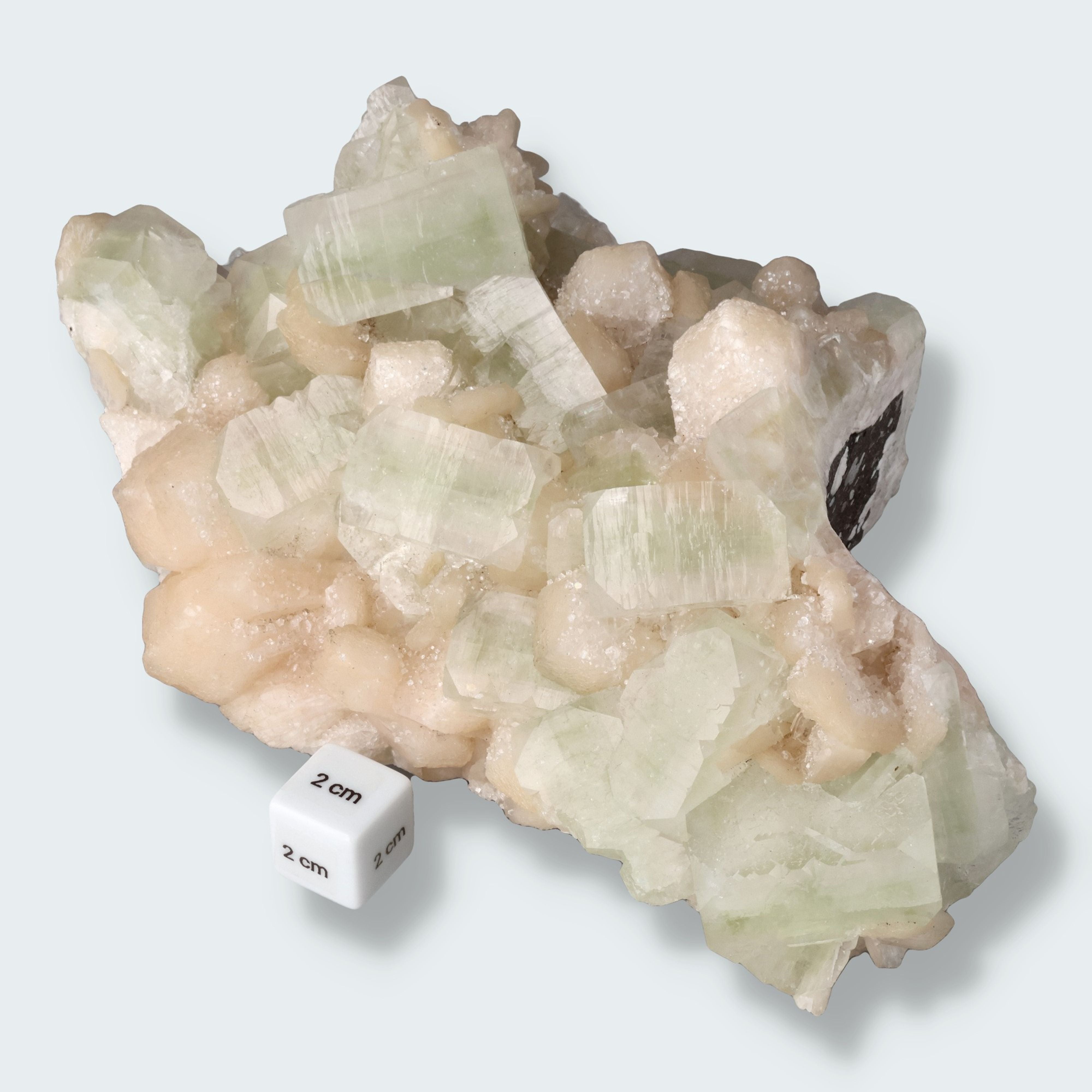 Grüner Apophyllit mit Stilbit aus Indien (2055g) – Ansicht 2