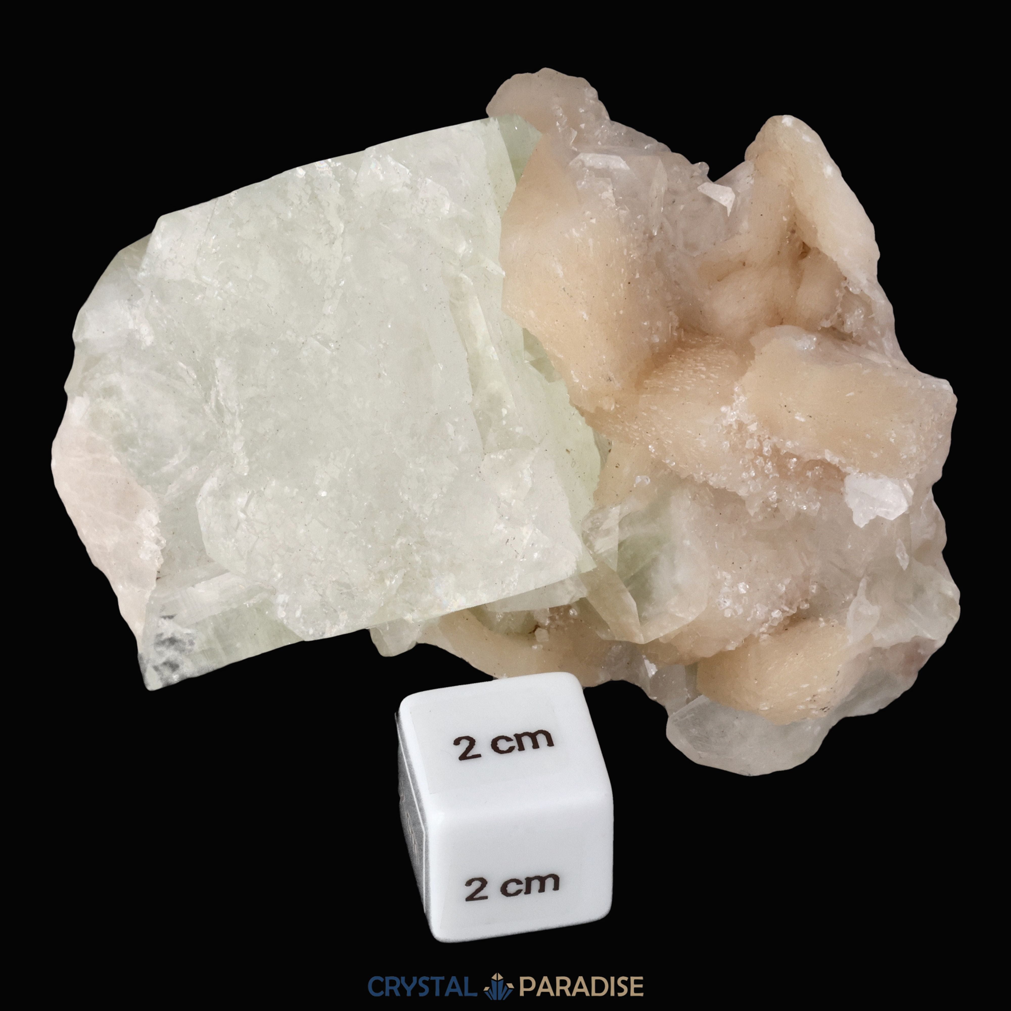 Grüner Apophyllit mit Stilbit aus Indien (357g) – Ansicht 5