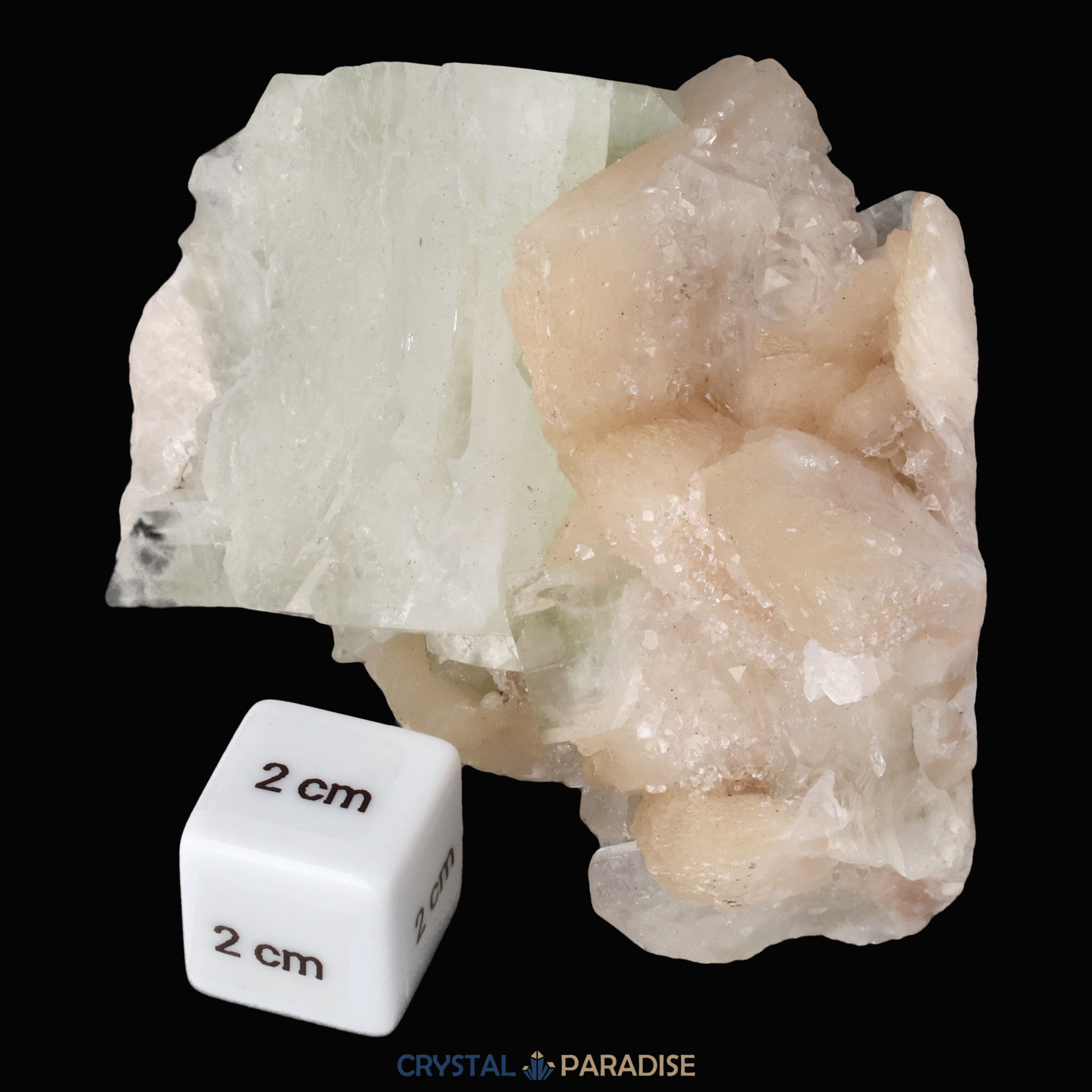 Grüner Apophyllit mit Stilbit aus Indien (357g) – Ansicht 6