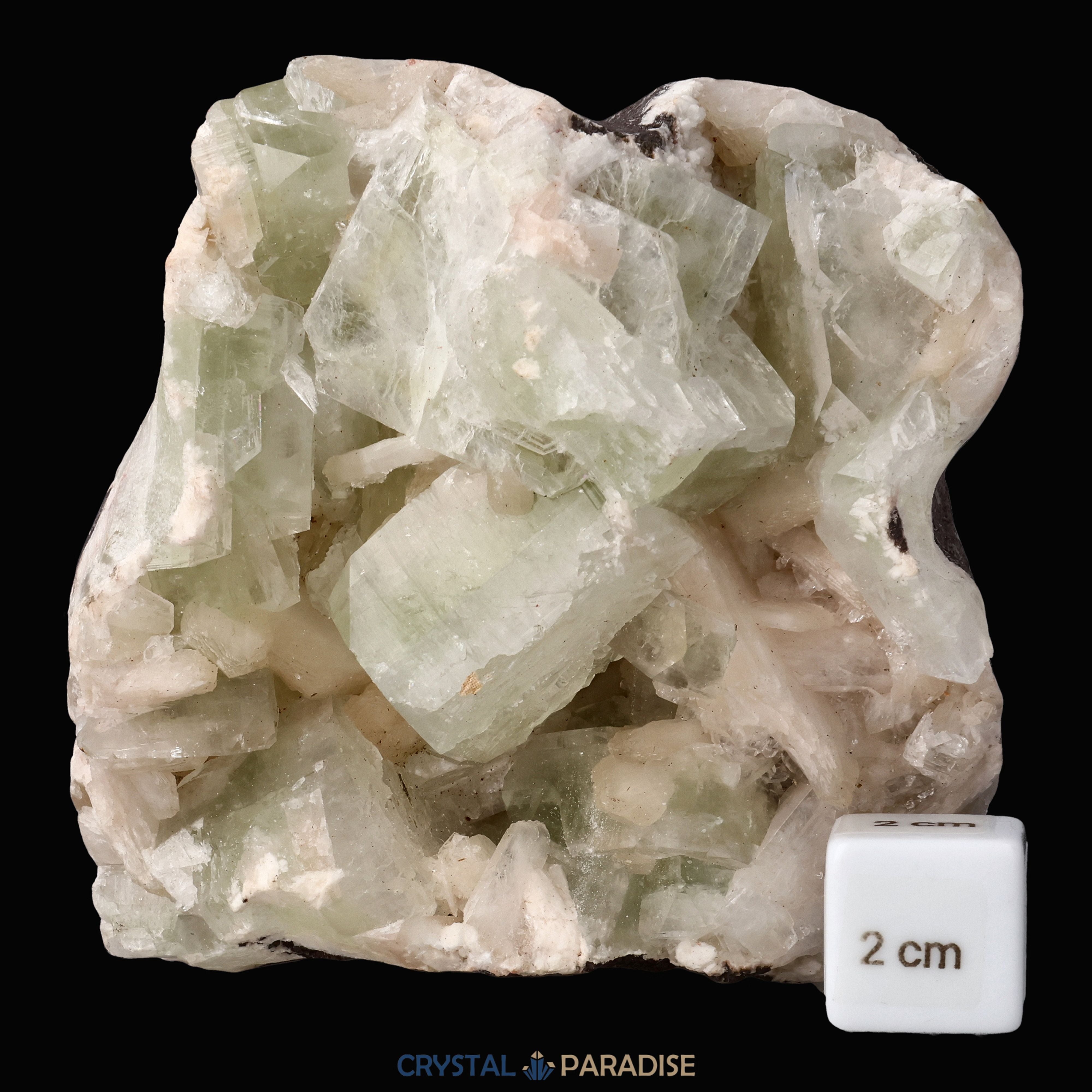 Grüner Apophyllit mit Stilbit aus Indien (786g) – Ansicht 2