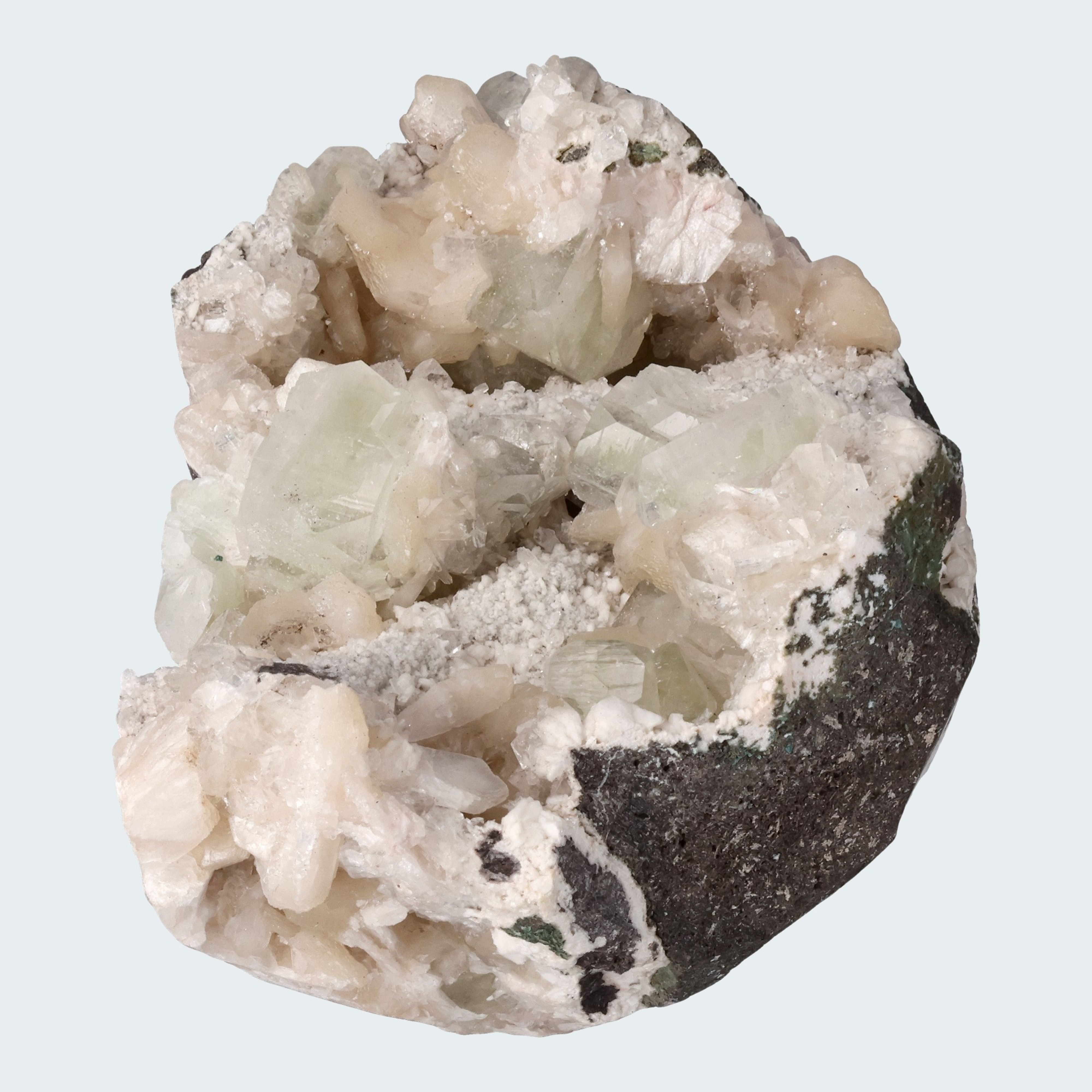 Grüner Apophyllit mit Stilbit Cluster aus Indien (1496g) – Ansicht 3