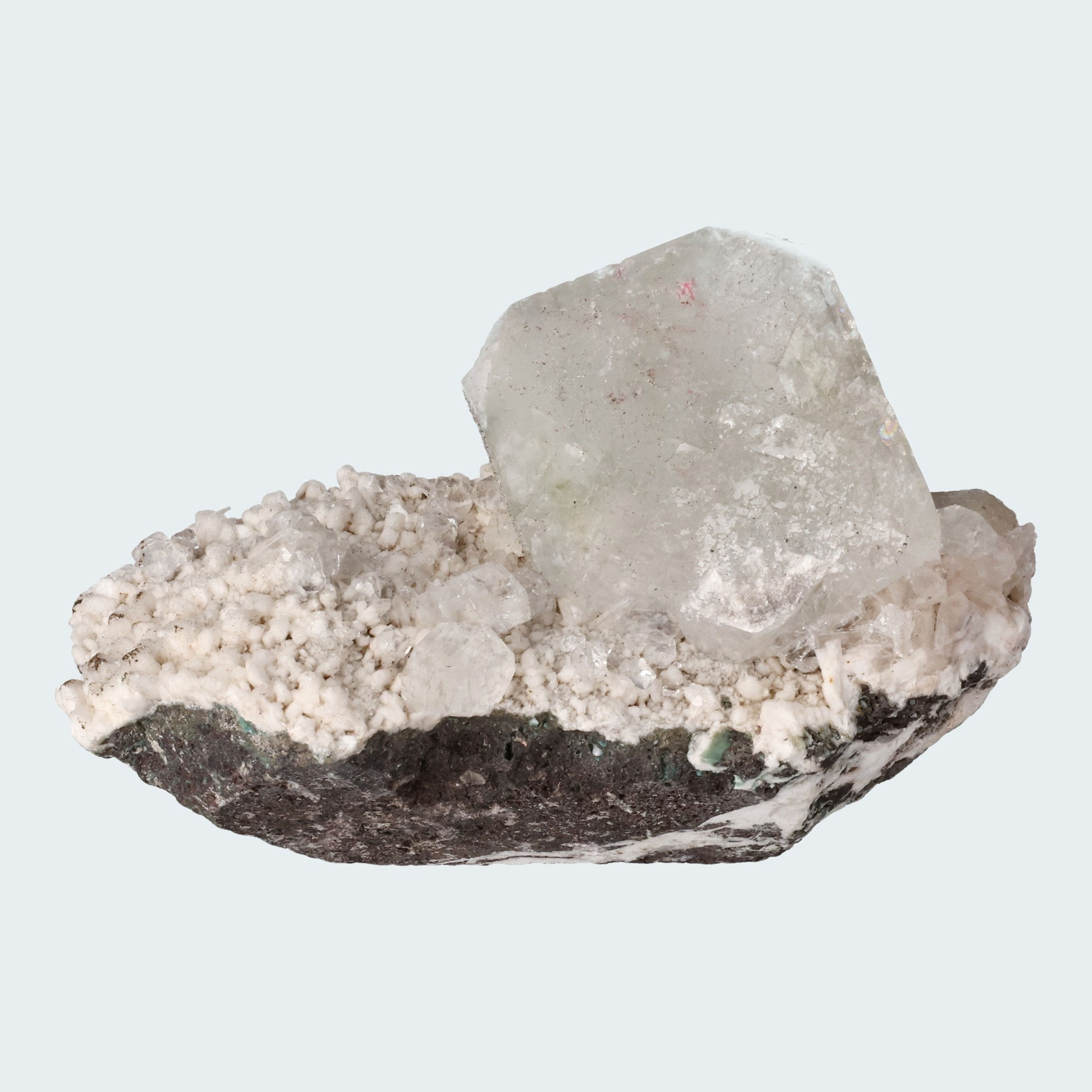 Grüner Apophyllit mit Stilbit Cluster aus Indien (191g) – Ansicht 2