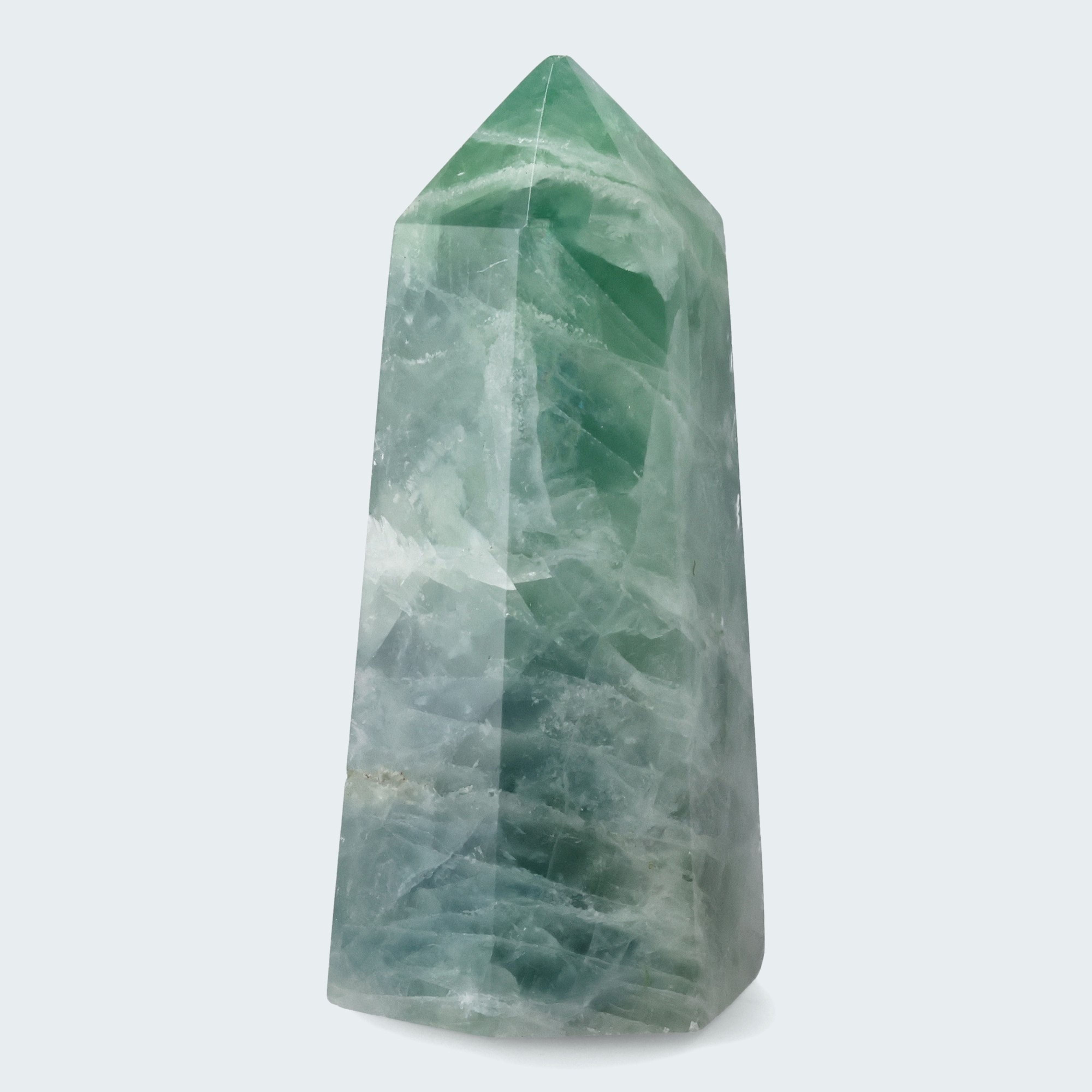 Grüner Fluorit Obelisk aus der inneren Mongolei (708g) – Ansicht 2