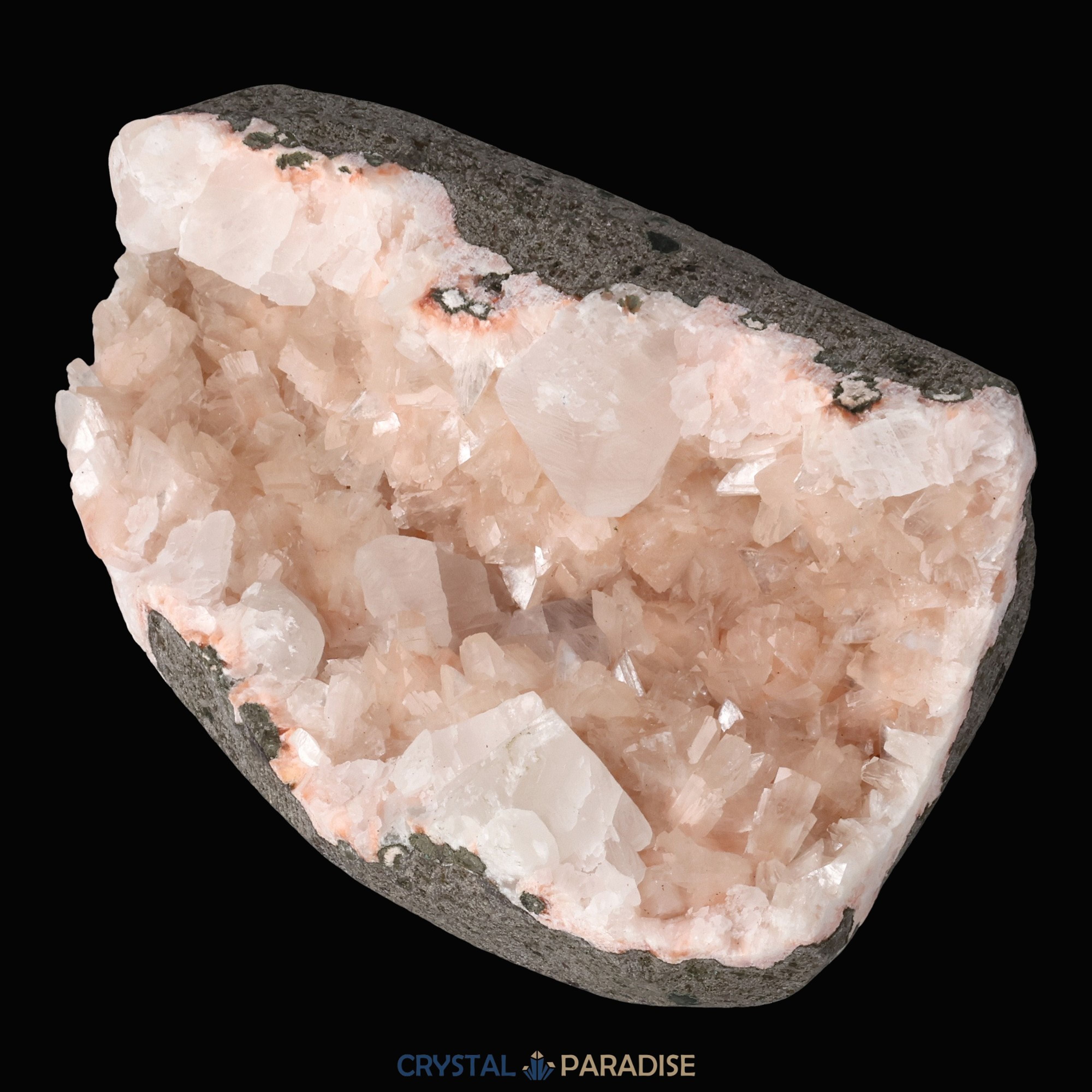 Heulandit Euzeolit Geode mit Stilbit aus Indien (414g) – Ansicht 4