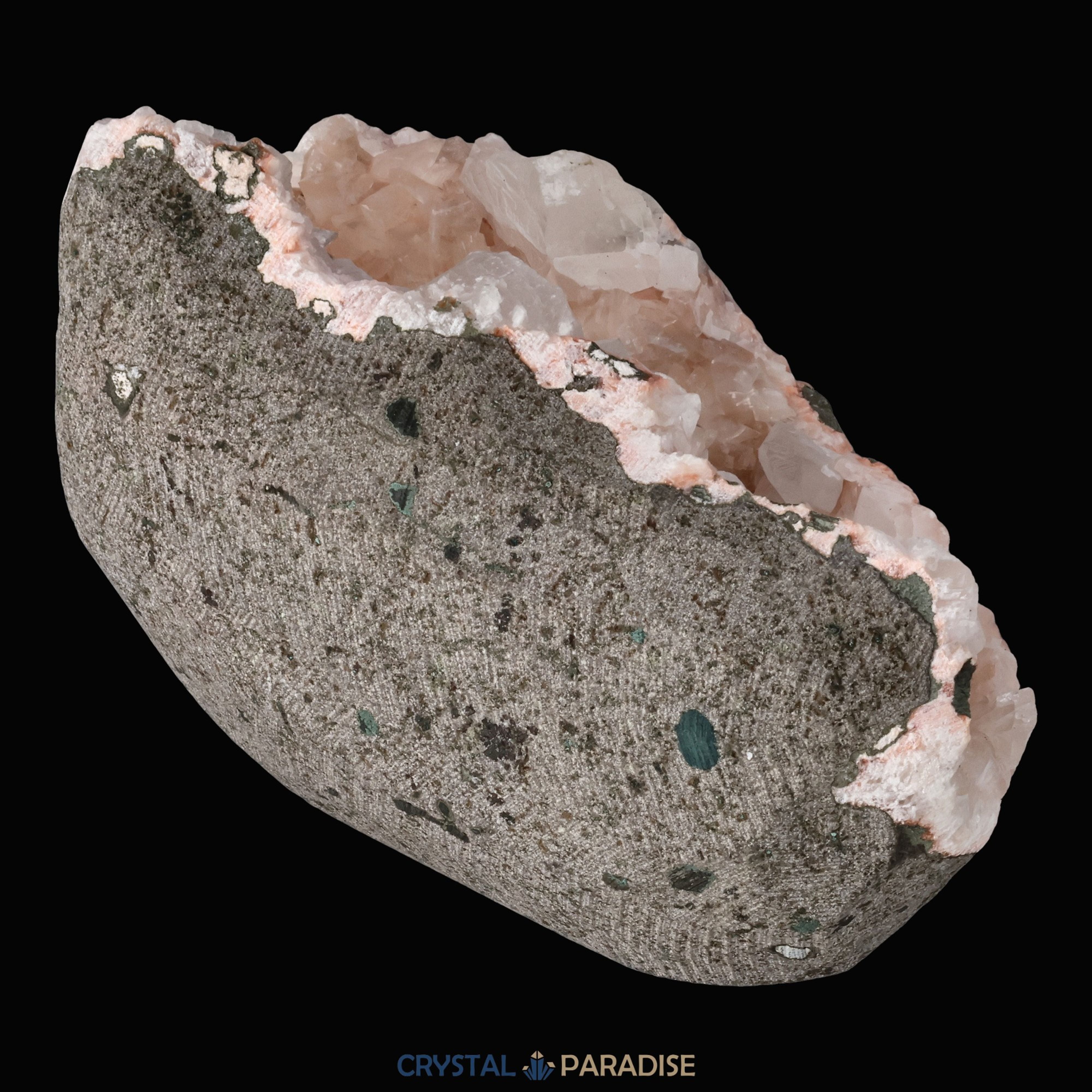 Heulandit Euzeolit Geode mit Stilbit aus Indien (414g) – Ansicht 7
