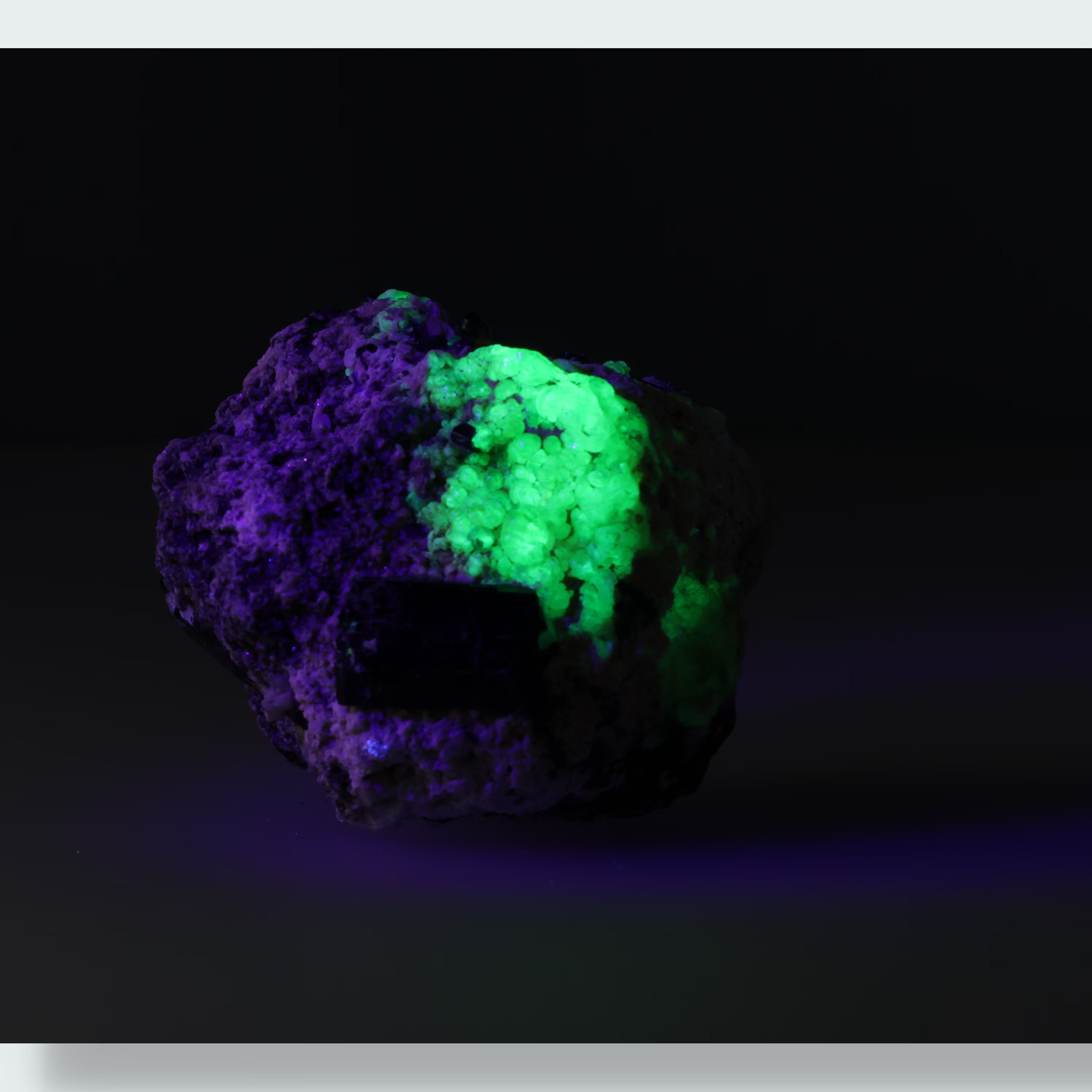 Hyalith (UV Reaktiv) und Schörl Turmalin aus Namibia (164g) – Ansicht 2