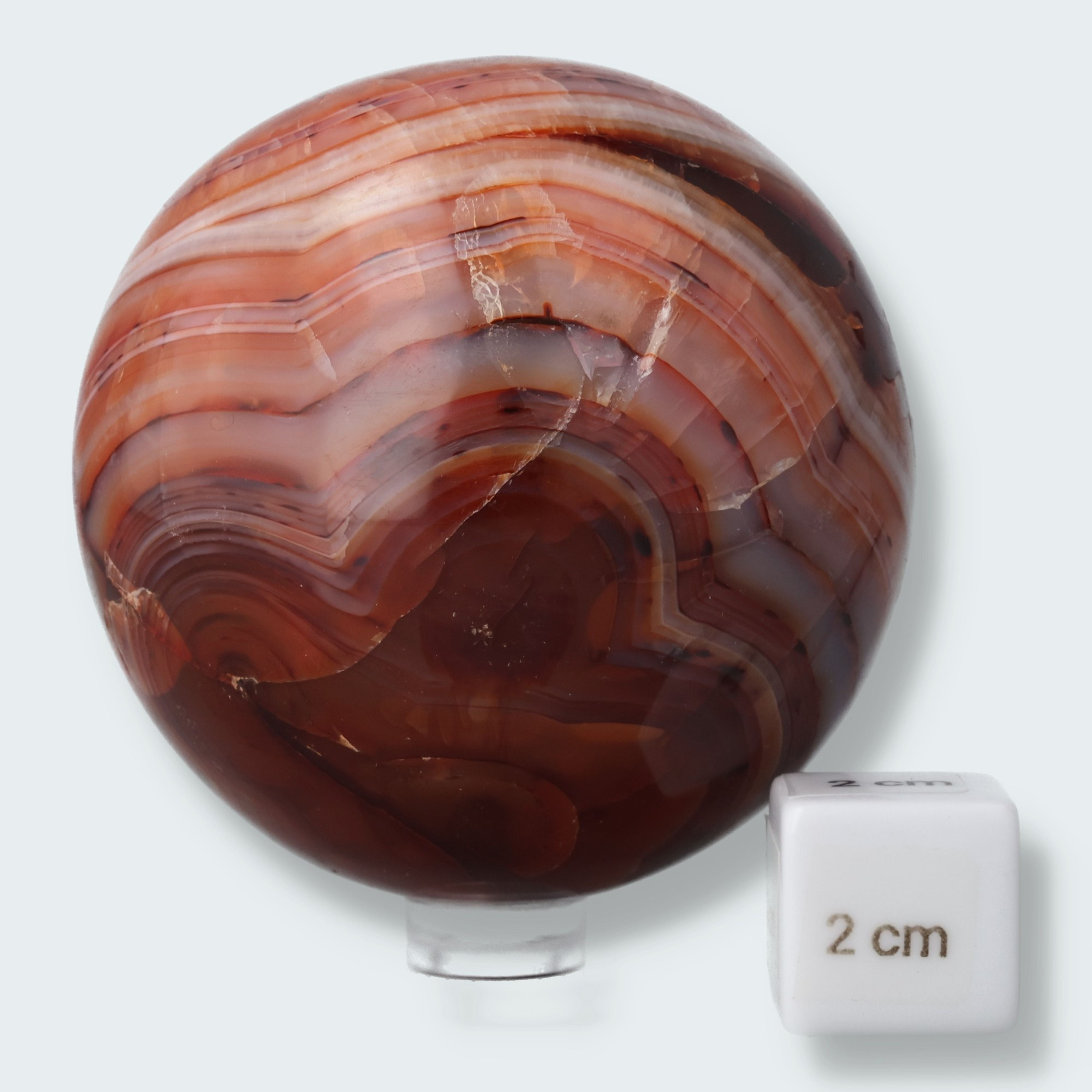 Kugel aus rotem Karneol Achat (7 cm, 554g) – Ansicht 2