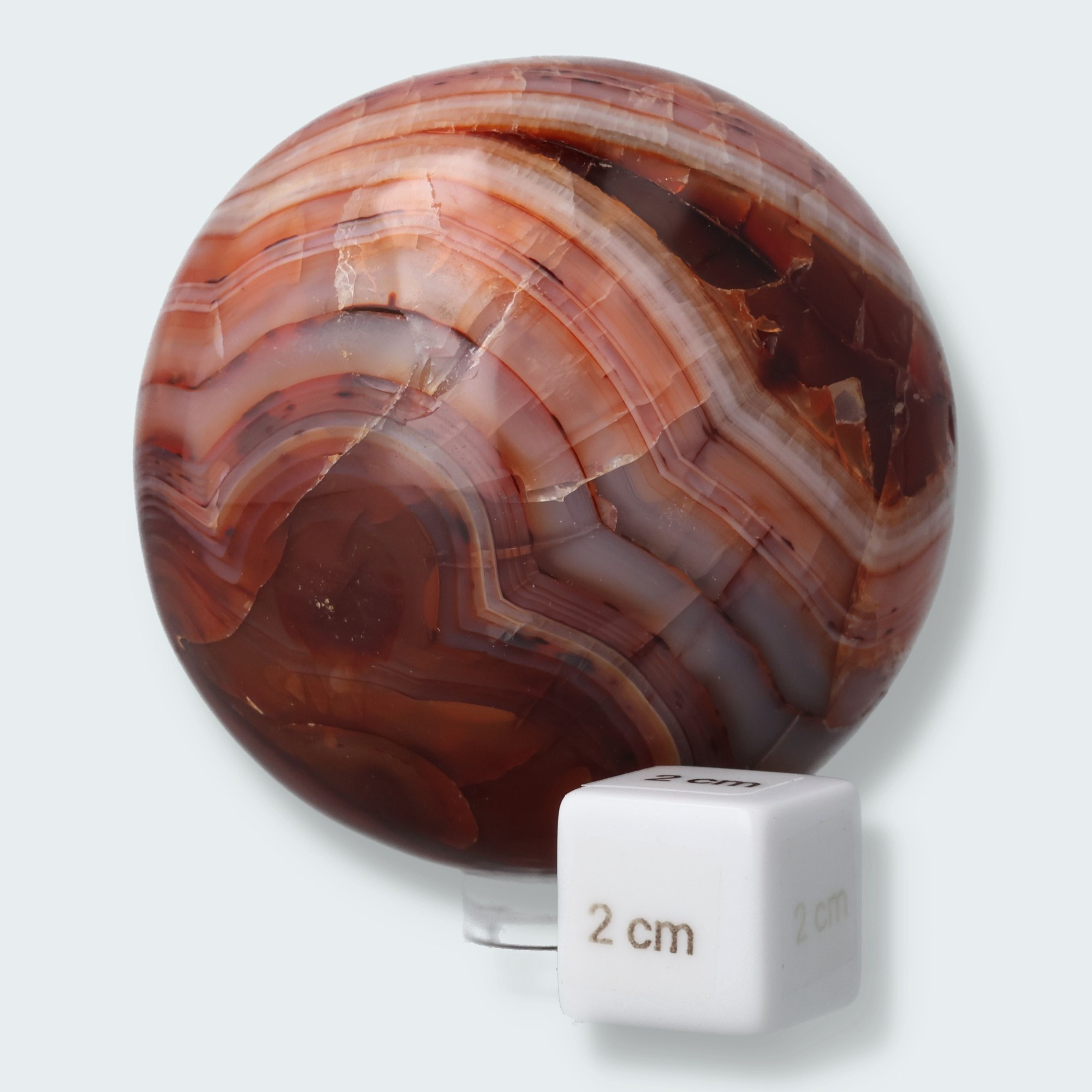 Kugel aus rotem Karneol Achat (7 cm, 554g) – Ansicht 3