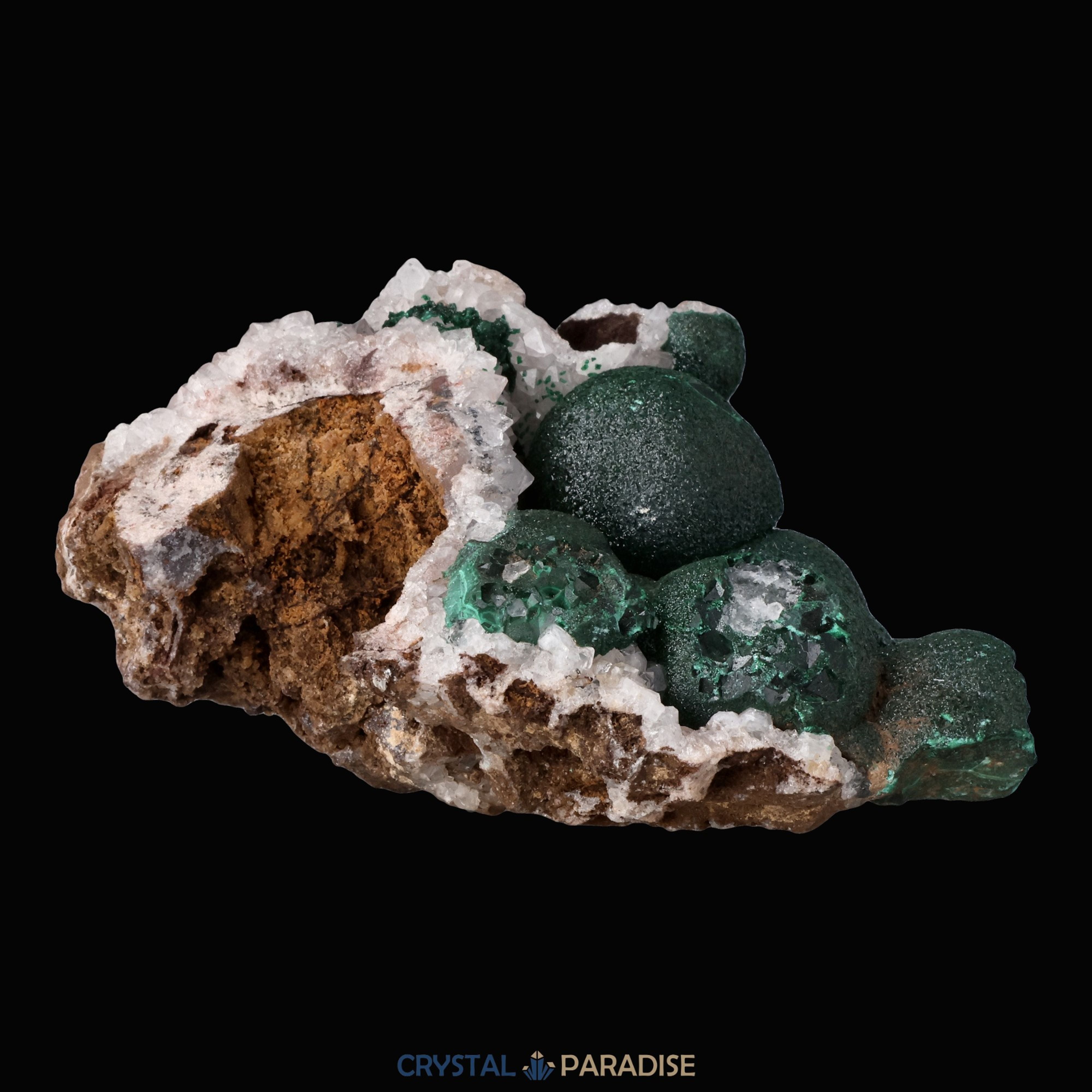 Malachit in Kongo Quarz mit Dolomit Matrix aus dem Kongo (133g) – Ansicht 18