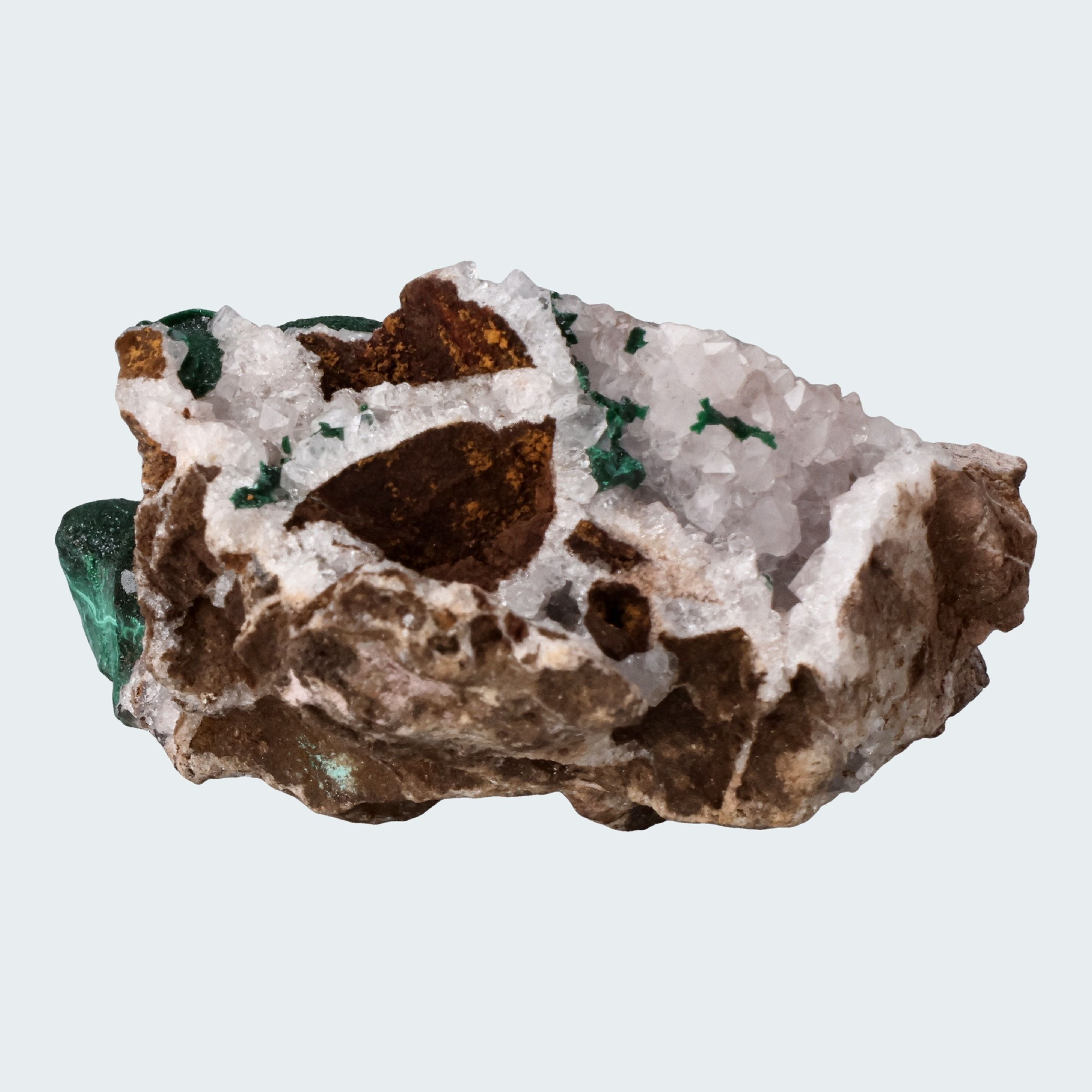 Malachit in Kongo Quarz mit Dolomit Matrix aus dem Kongo (133g) – Ansicht 3