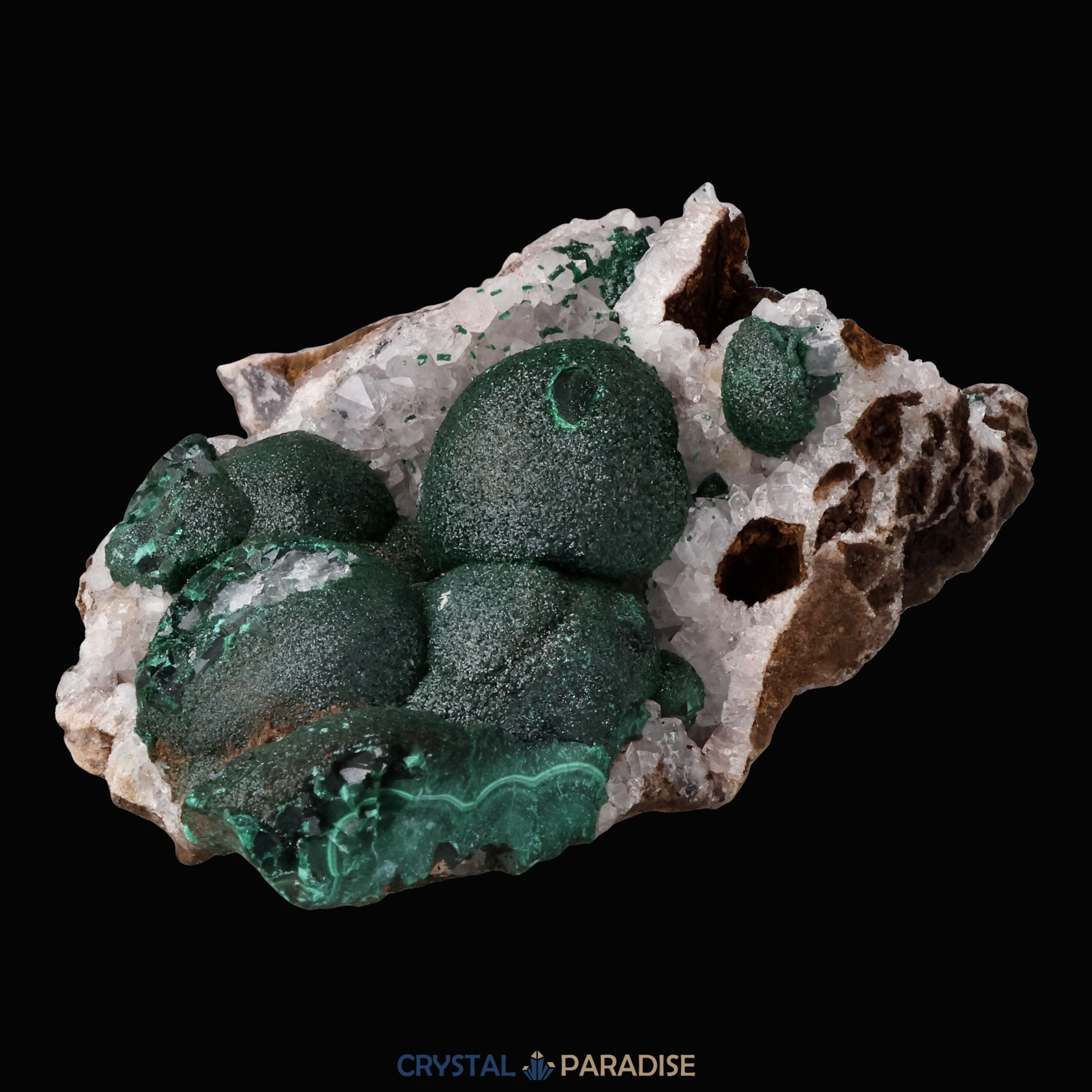 Malachit in Kongo Quarz mit Dolomit Matrix aus dem Kongo (133g) – Ansicht 5