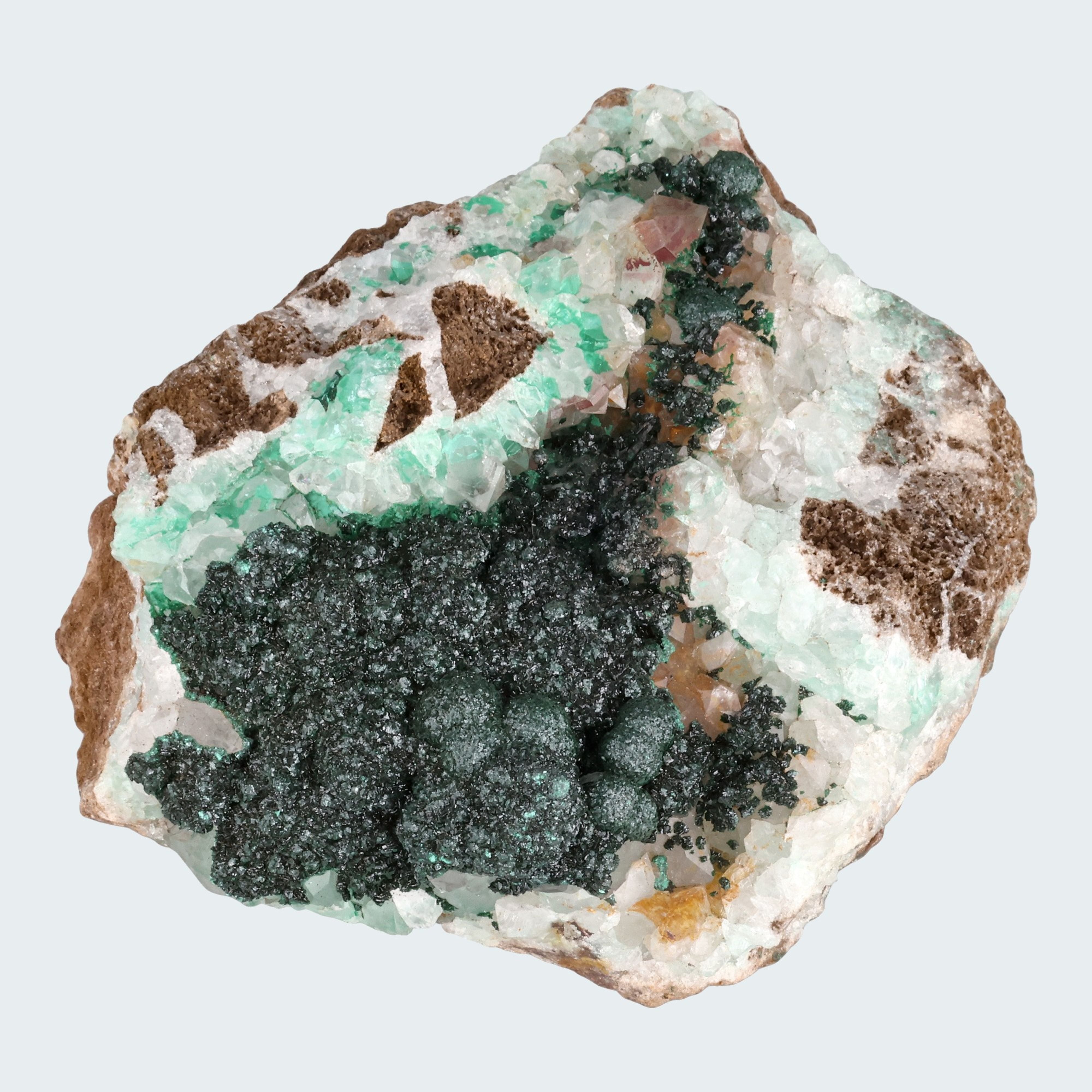 Malachit in Kongo Quarz mit Dolomit Matrix aus Kambove, Kongo (740g) – Ansicht 10
