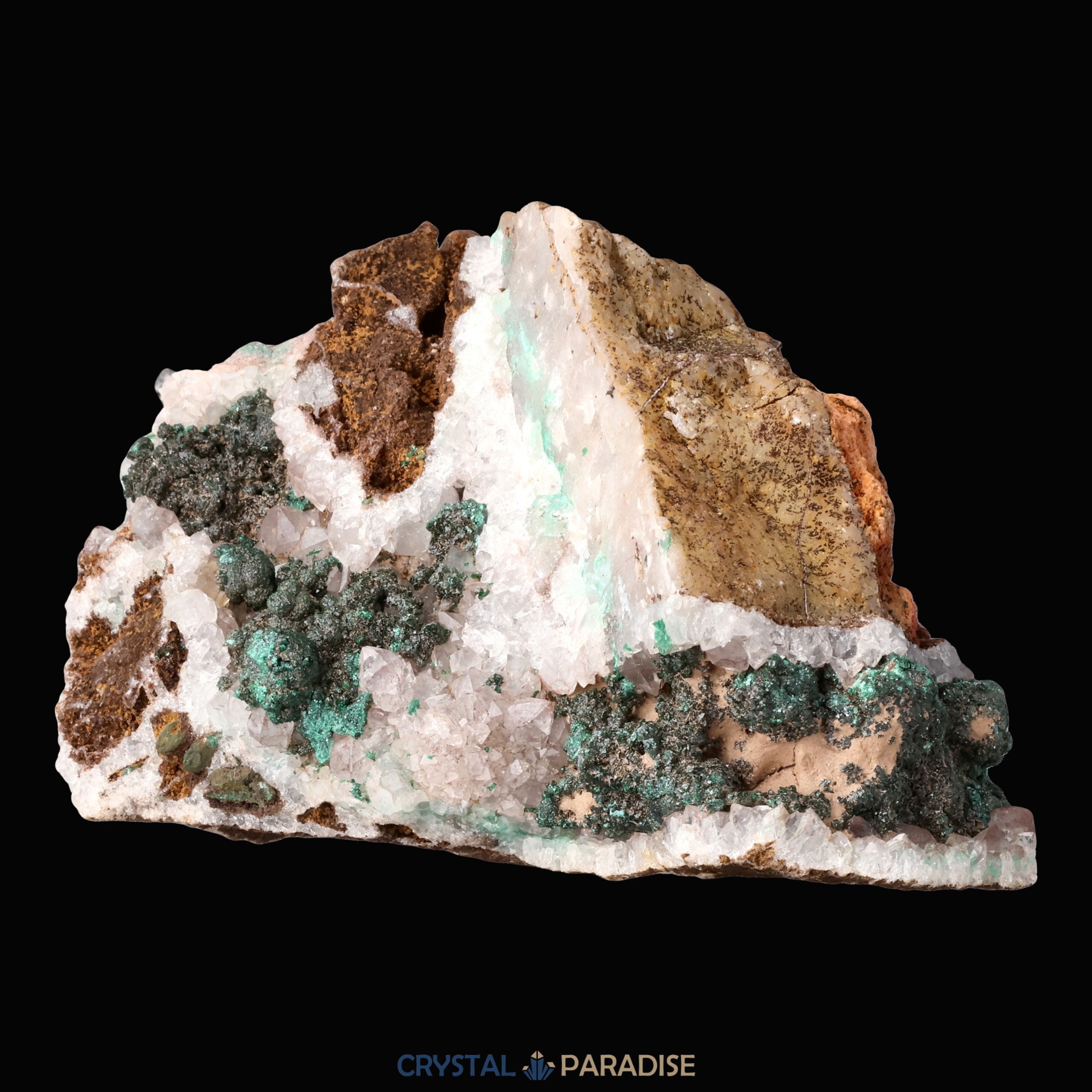 Malachit in Kongo Quarz mit Dolomit Matrix aus Kambove, Kongo (274g) – Ansicht 10