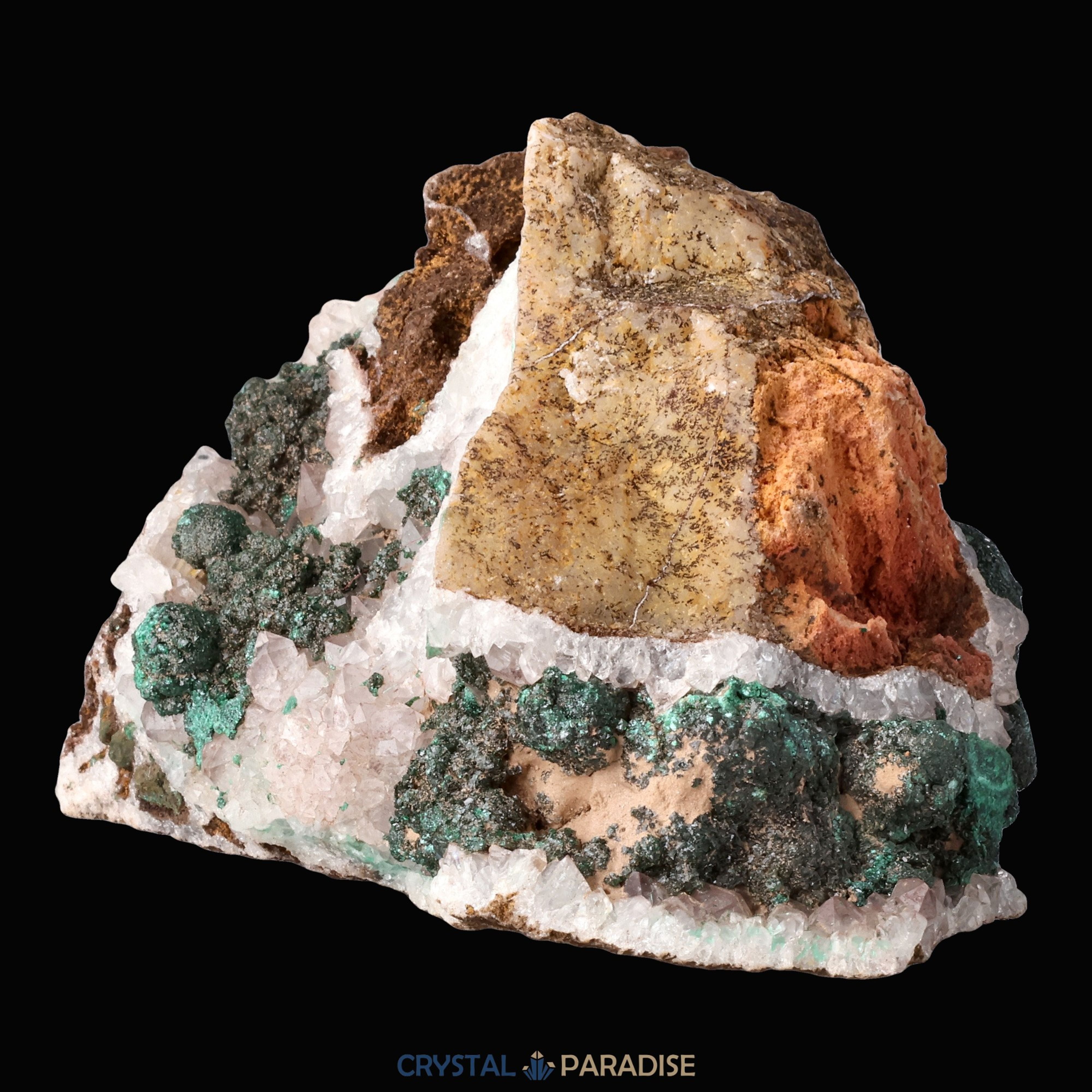 Malachit in Kongo Quarz mit Dolomit Matrix aus Kambove, Kongo (274g) – Ansicht 11