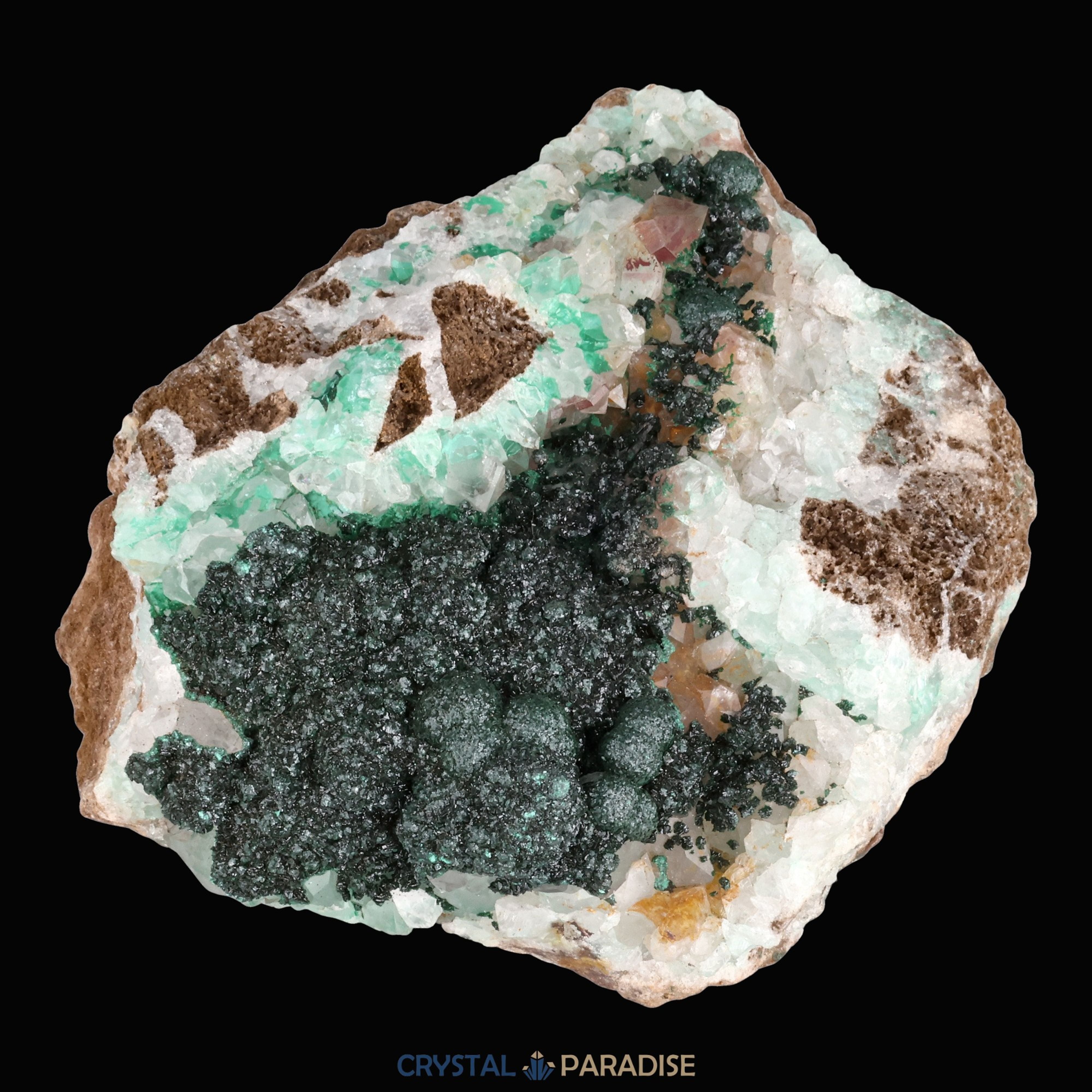 Malachit in Kongo Quarz mit Dolomit Matrix aus Kambove, Kongo (740g) – Ansicht 13