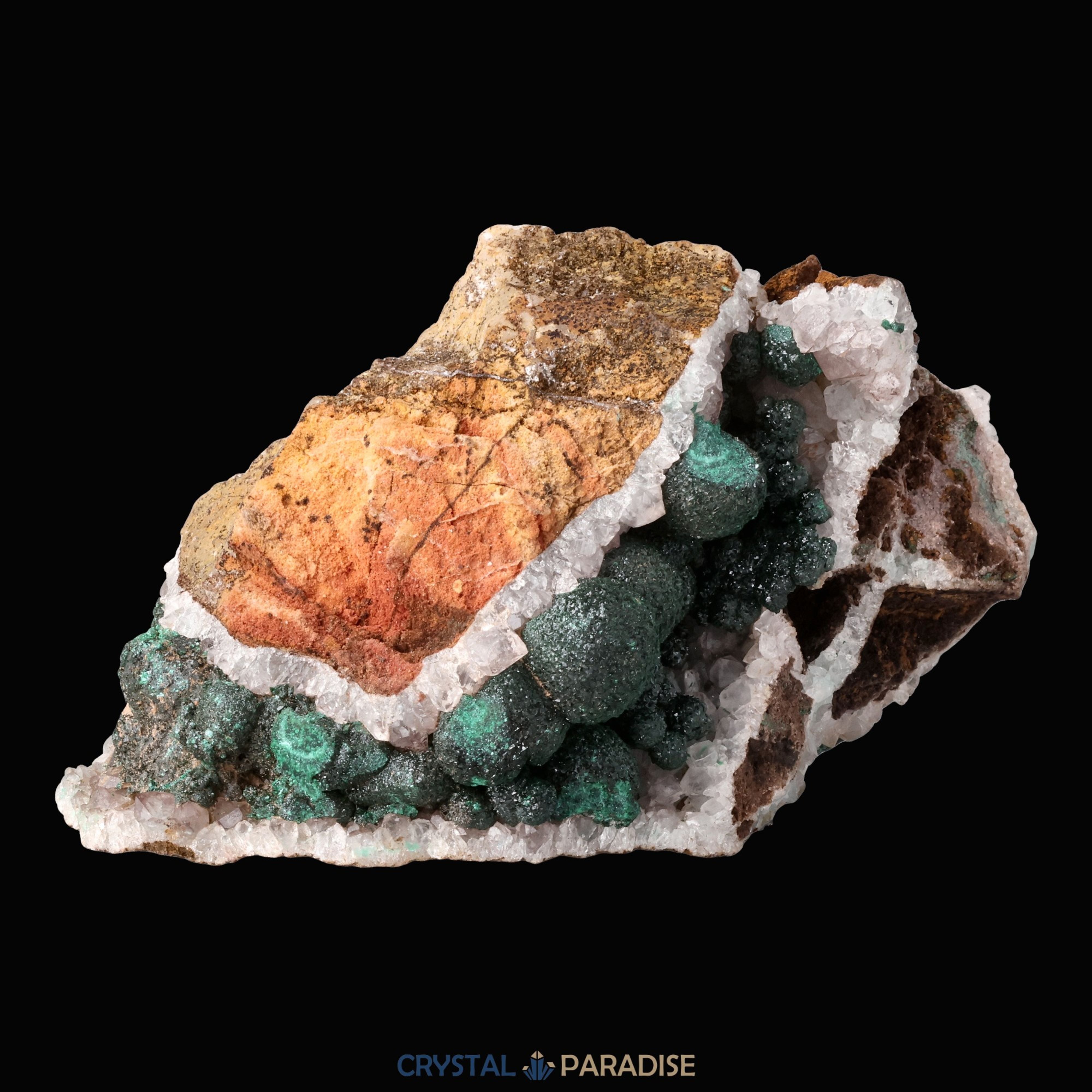 Malachit in Kongo Quarz mit Dolomit Matrix aus Kambove, Kongo (274g) – Ansicht 14