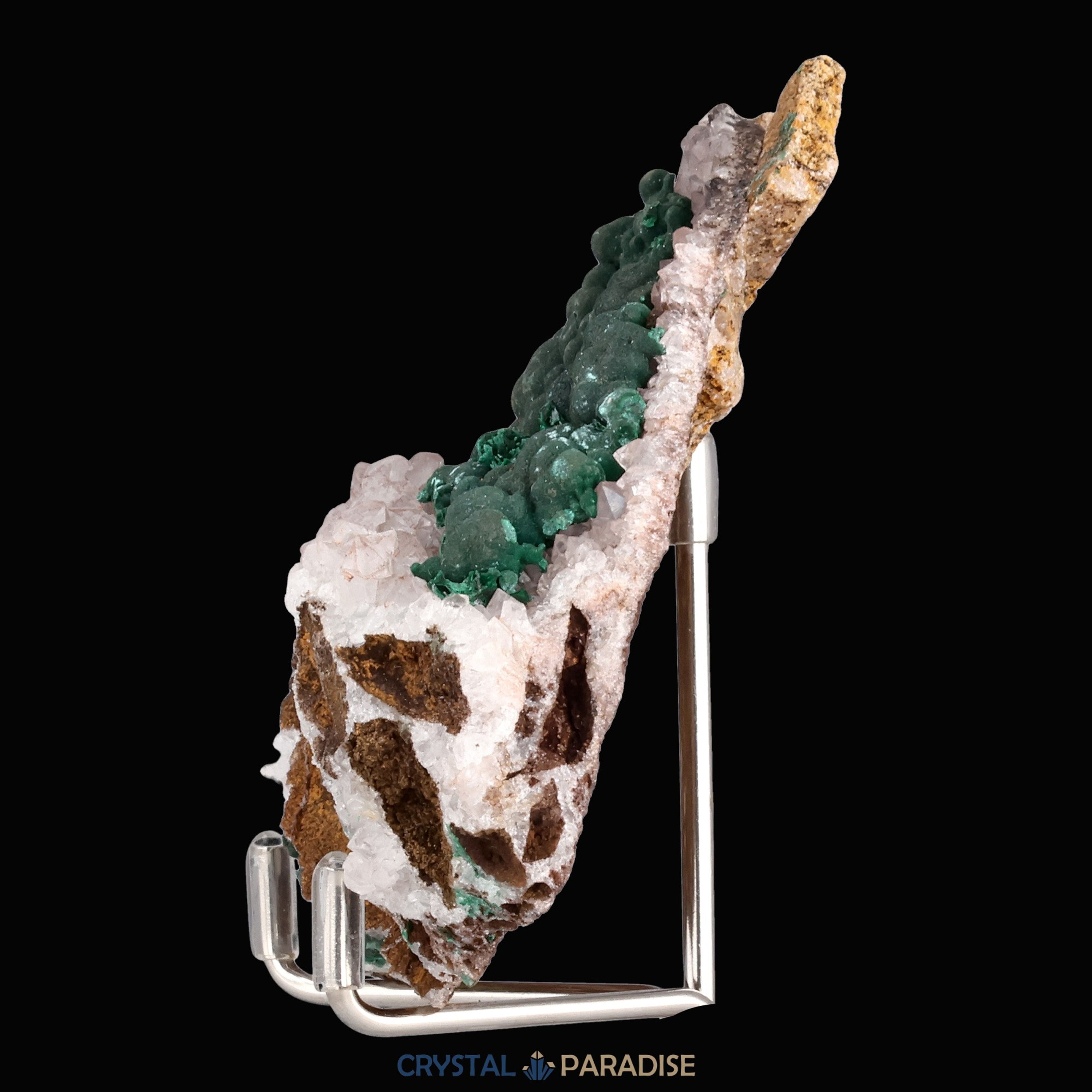 Malachit in Kongo Quarz mit Dolomit Matrix aus Kambove, Kongo (150g) – Ansicht 18