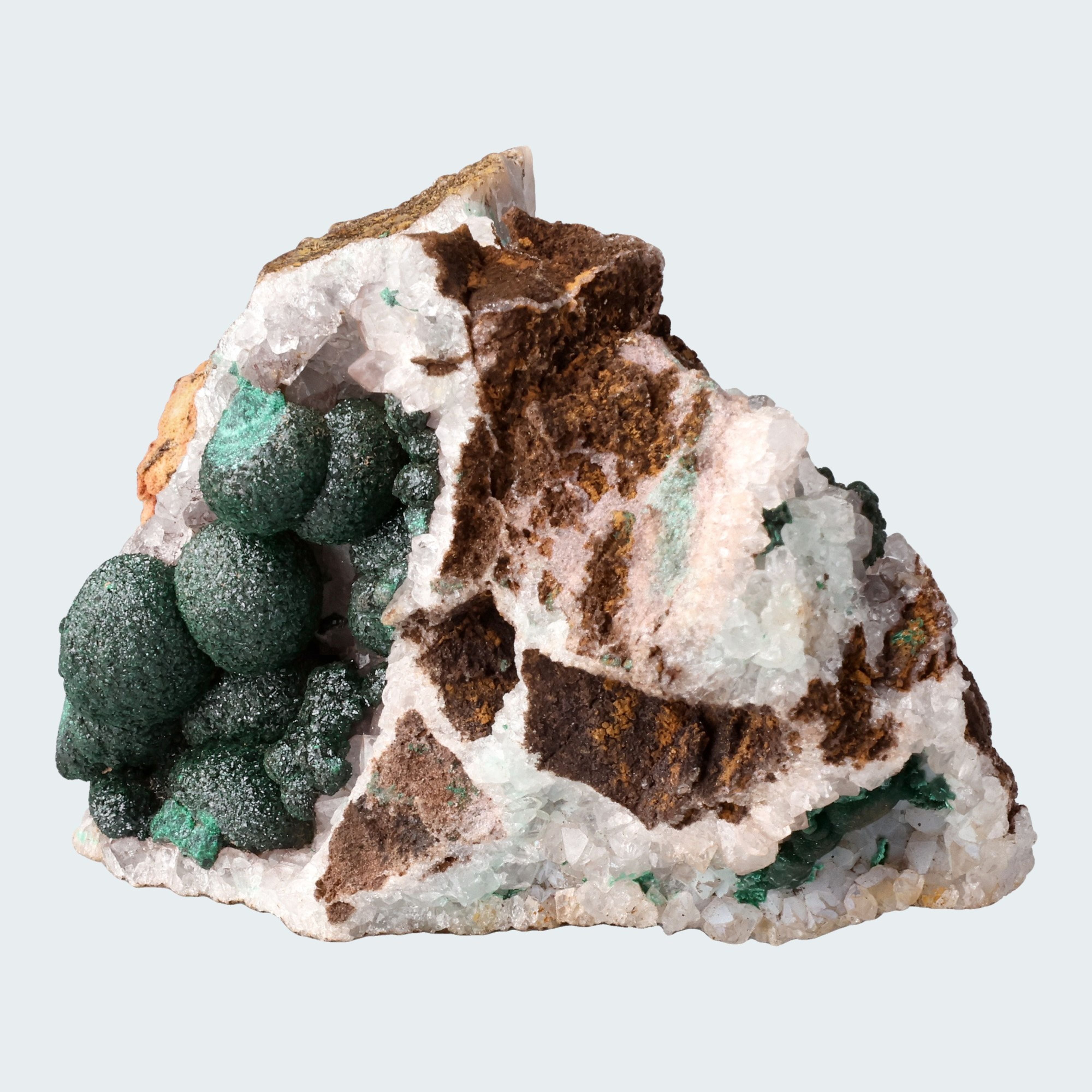 Malachit in Kongo Quarz mit Dolomit Matrix aus Kambove, Kongo (274g) – Ansicht 2
