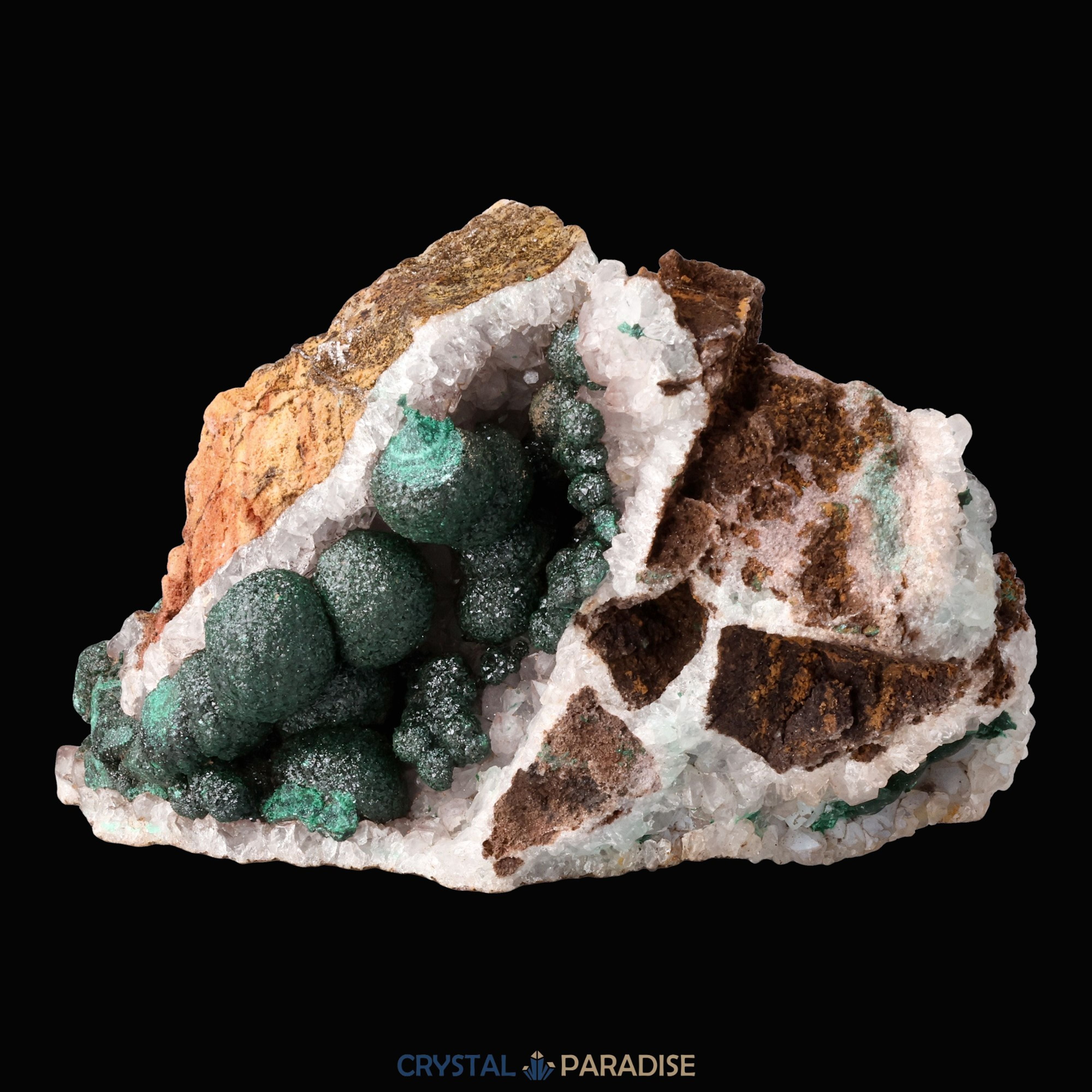 Malachit in Kongo Quarz mit Dolomit Matrix aus Kambove, Kongo (274g) – Ansicht 4