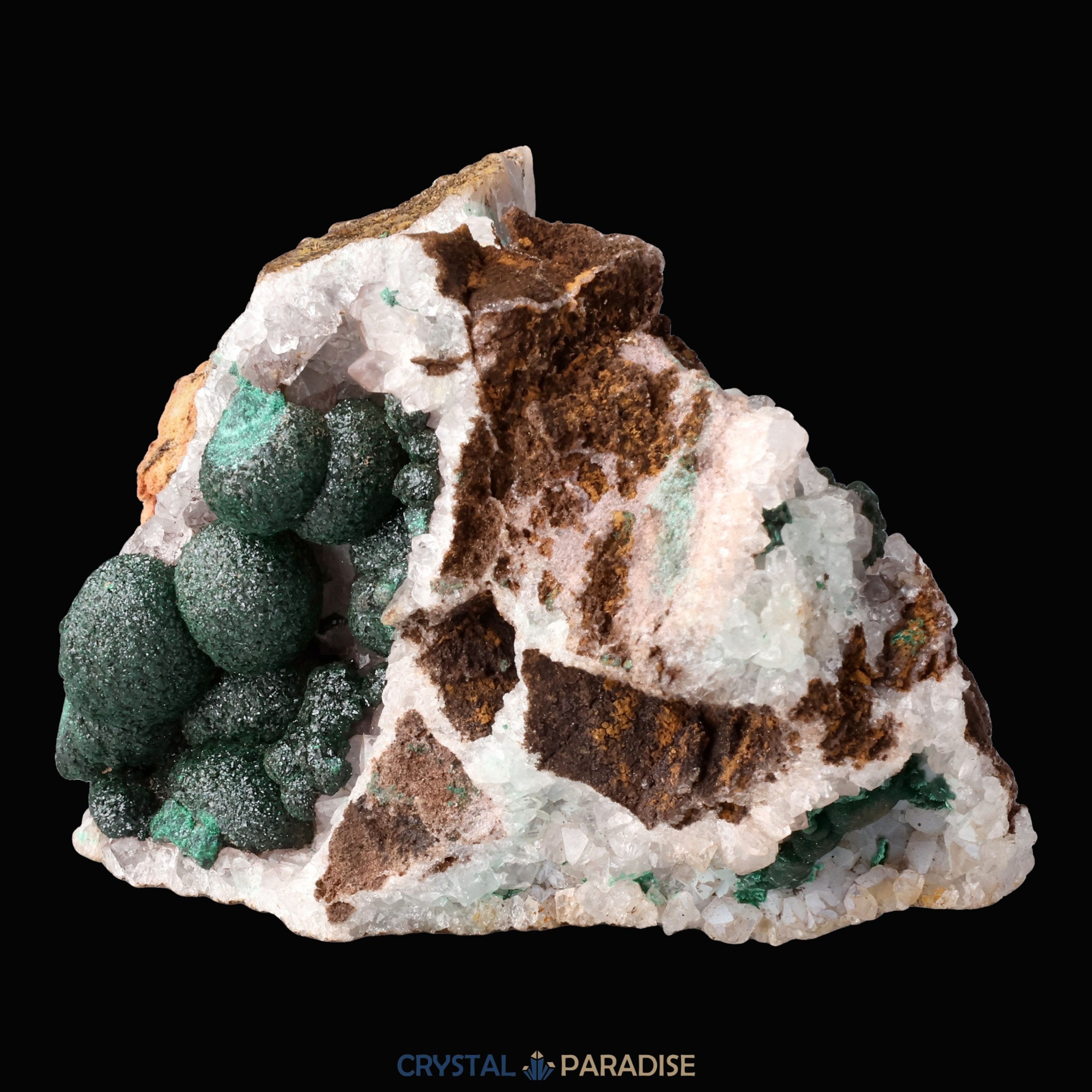 Malachit in Kongo Quarz mit Dolomit Matrix aus Kambove, Kongo (274g) – Ansicht 5