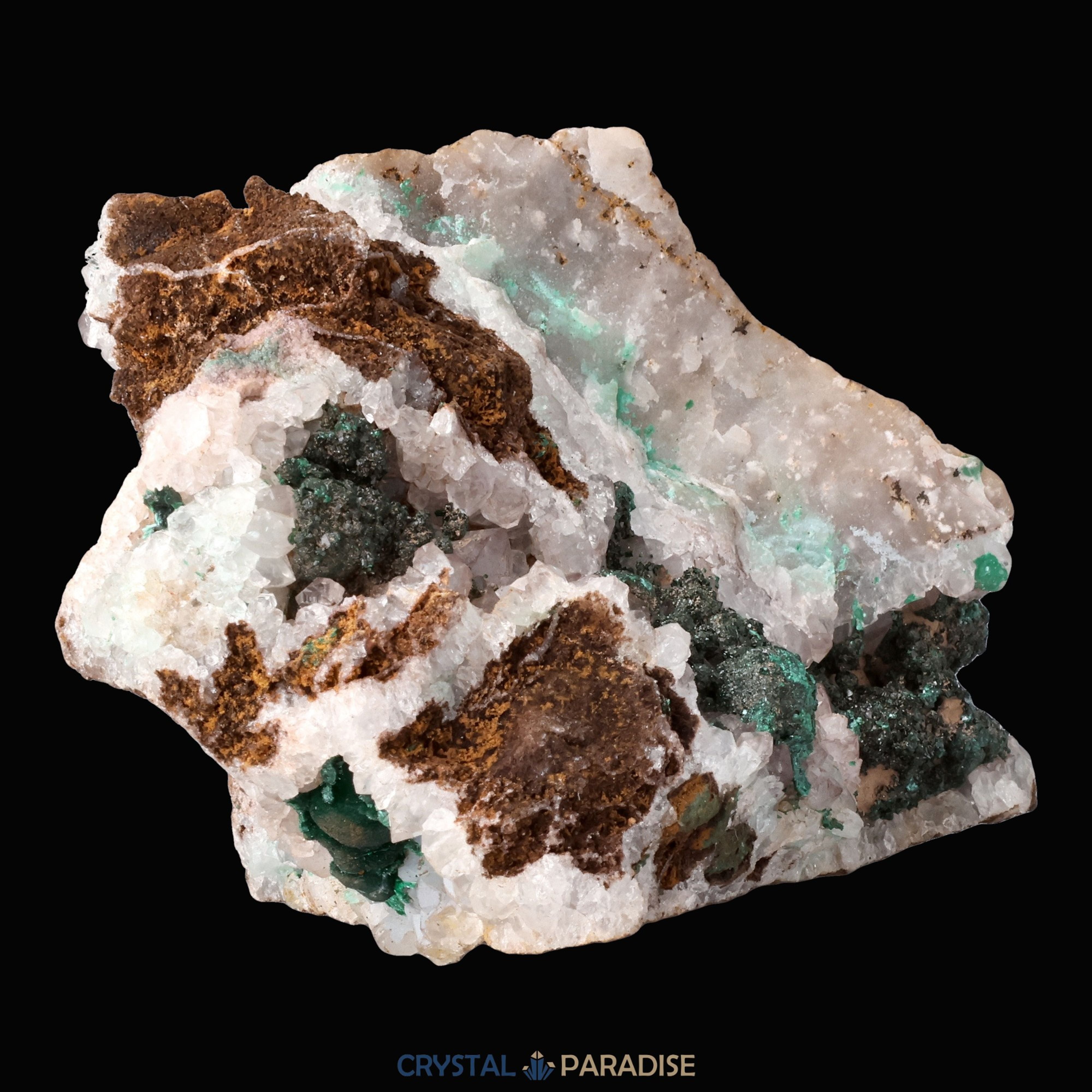 Malachit in Kongo Quarz mit Dolomit Matrix aus Kambove, Kongo (274g) – Ansicht 7