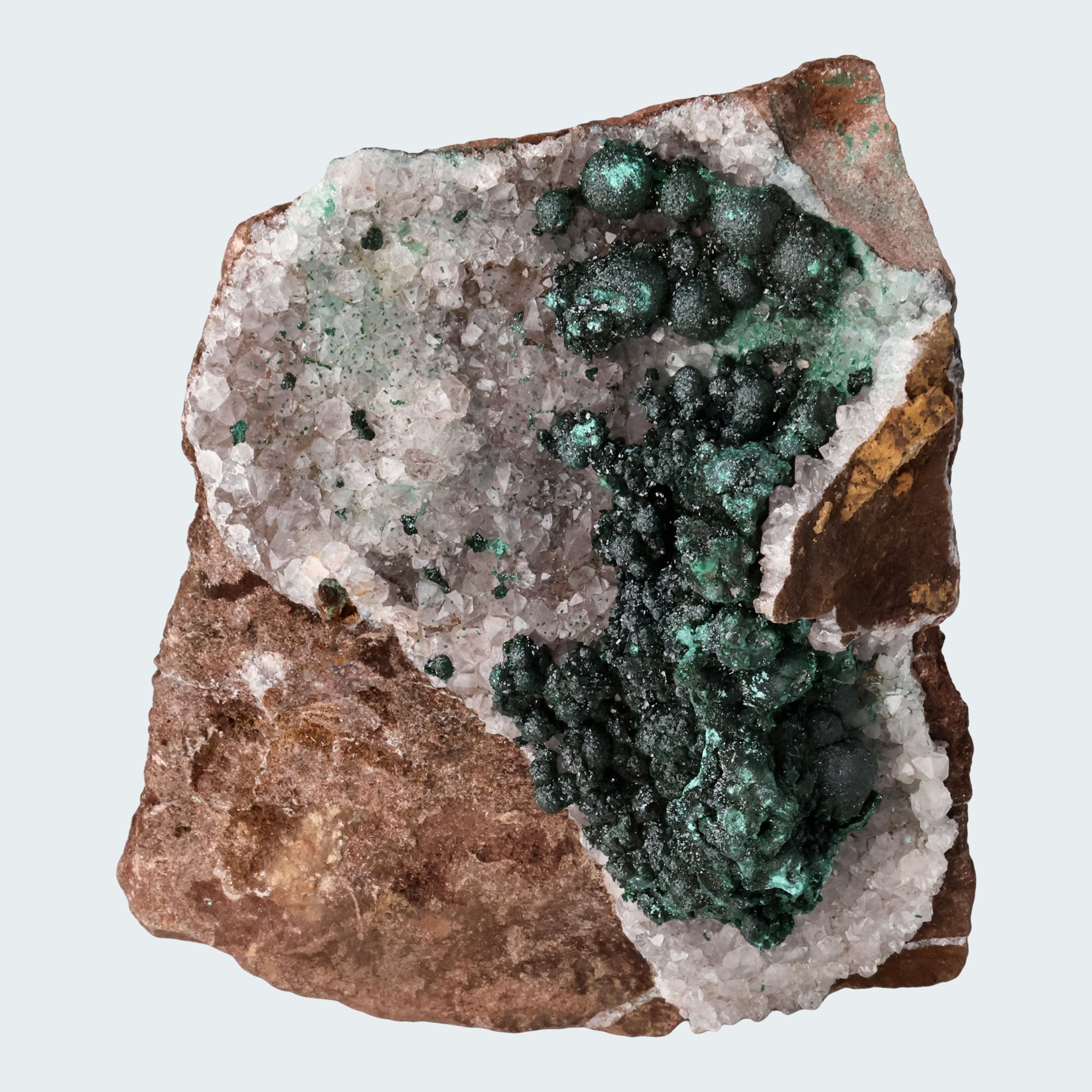 Malachit in Kongo Quarz mit Dolomit Matrix aus Kambove, Kongo (837g) – Ansicht 8
