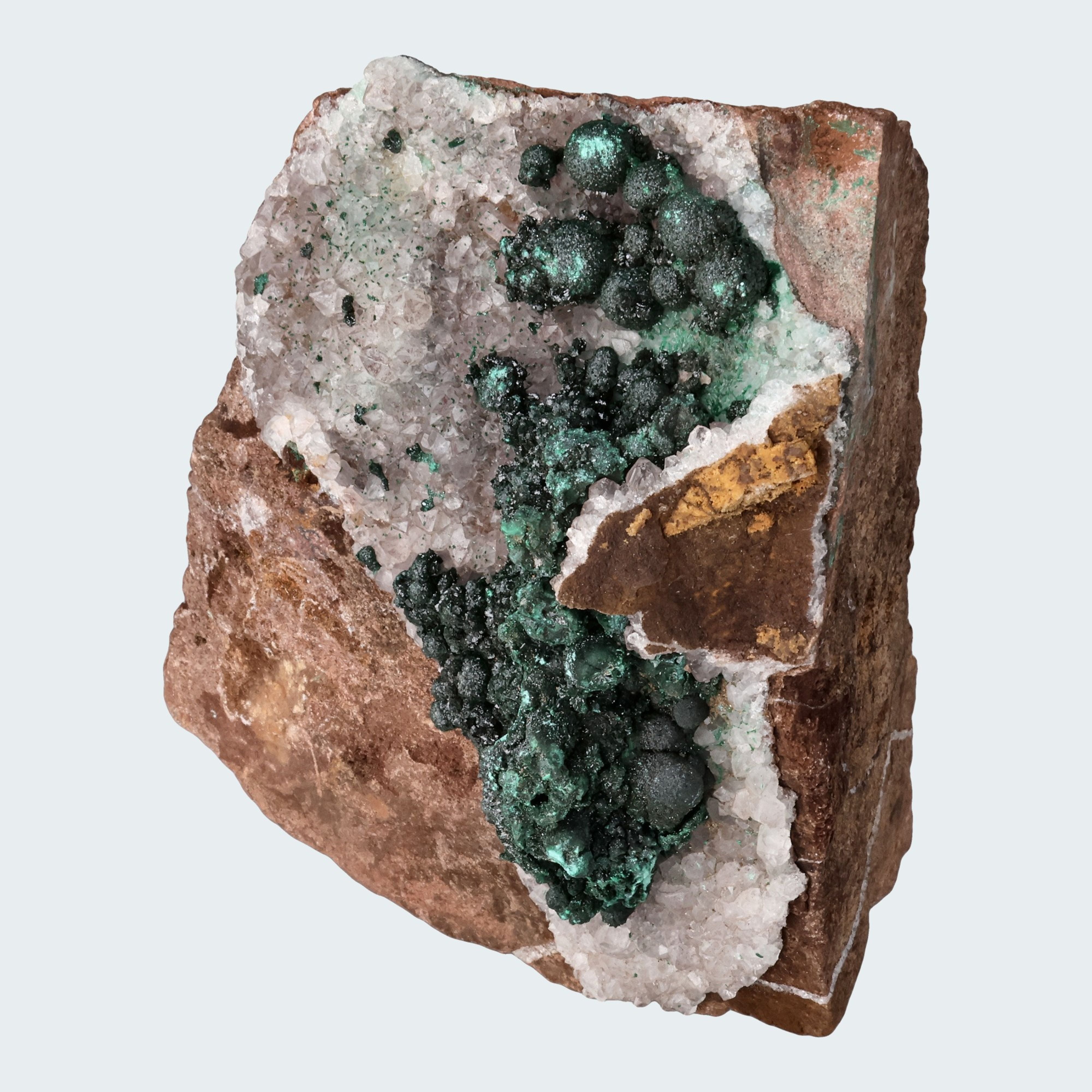Malachit in Kongo Quarz mit Dolomit Matrix aus Kambove, Kongo (837g) – Ansicht 9