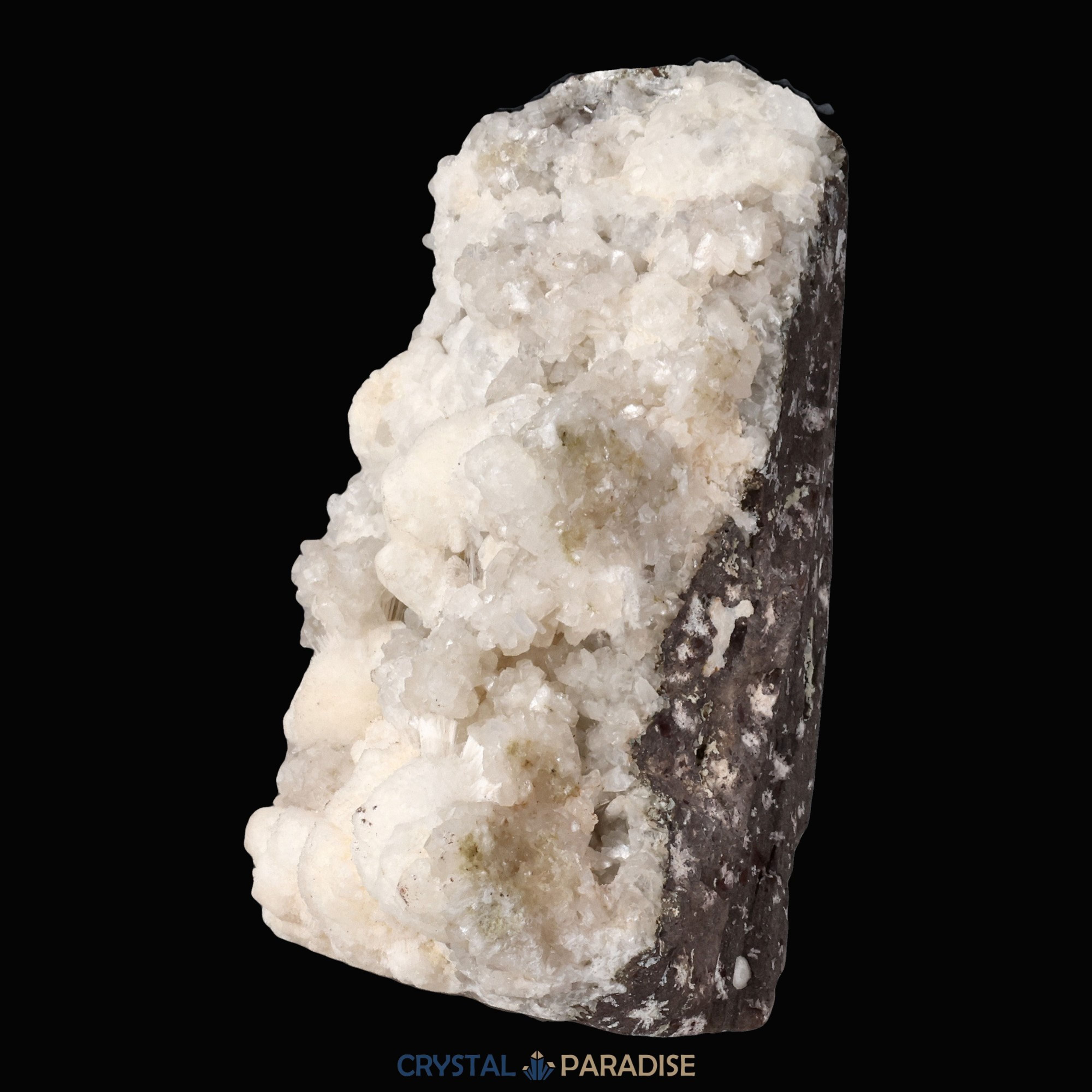 Okenit auf Apophyllit Cluster (Stufe) aus Indien (173g) – Ansicht 5