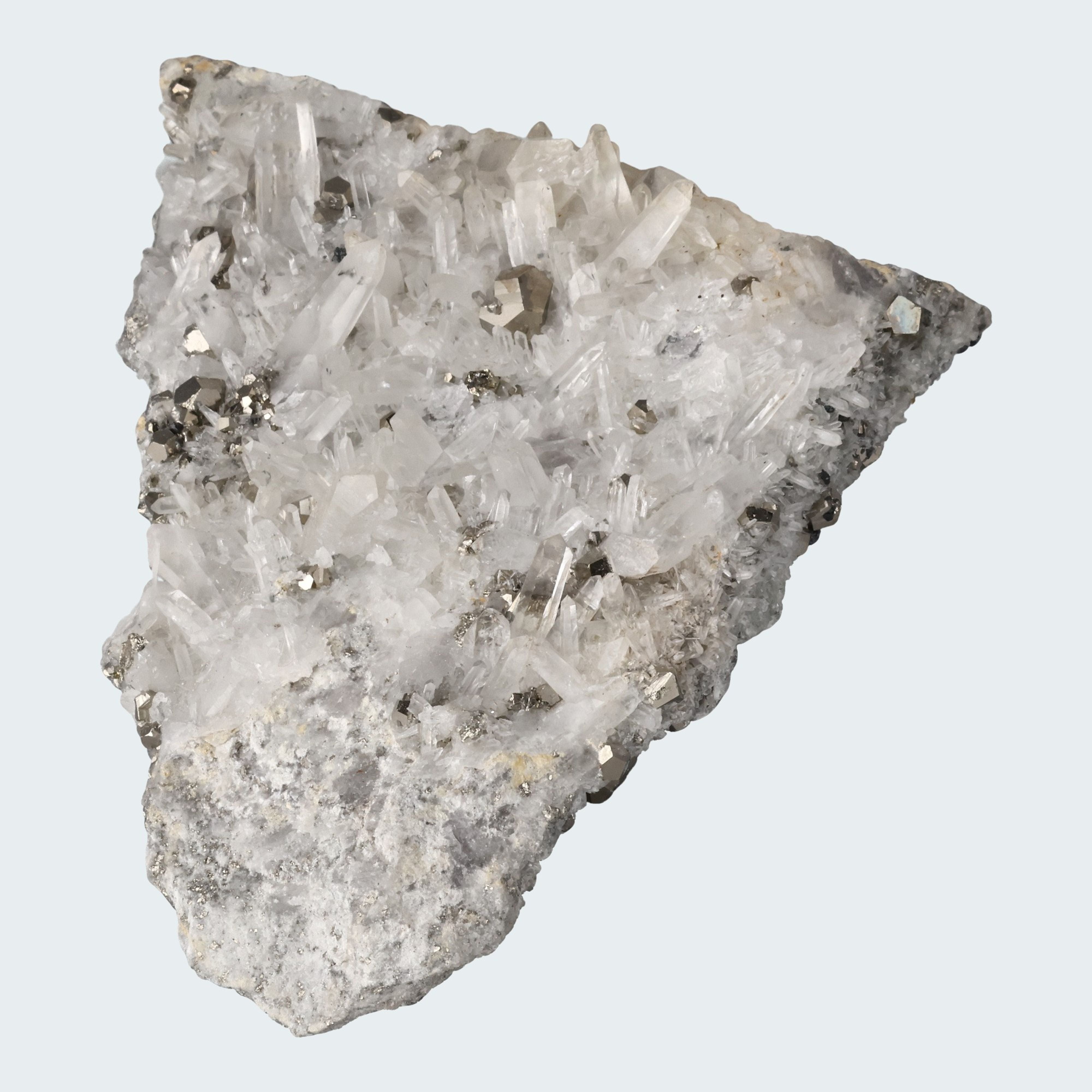 Pyrit an Bergkristall aus Indonesien (1036g) – Ansicht 3