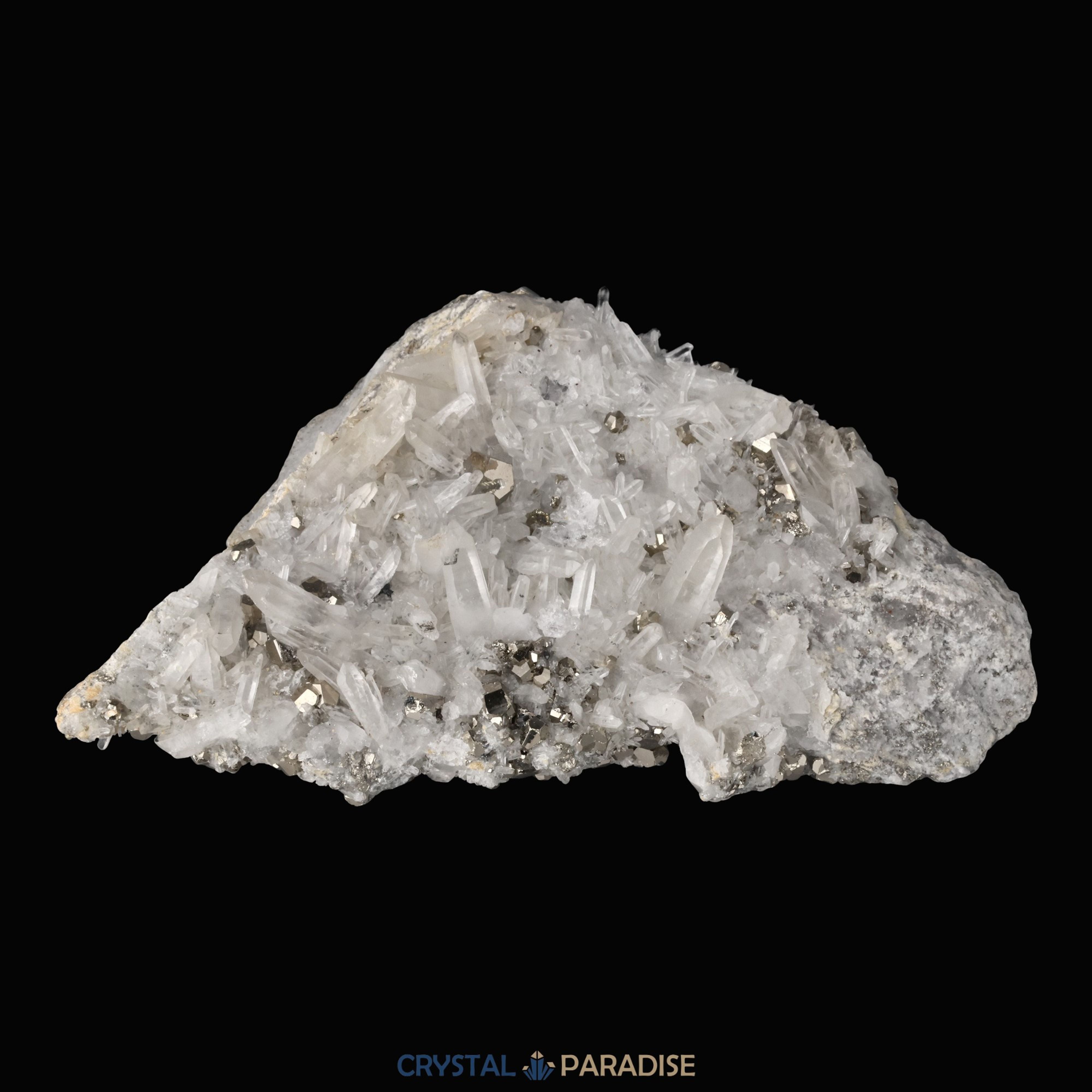 Pyrit an Bergkristall aus Indonesien (1036g) – Ansicht 4