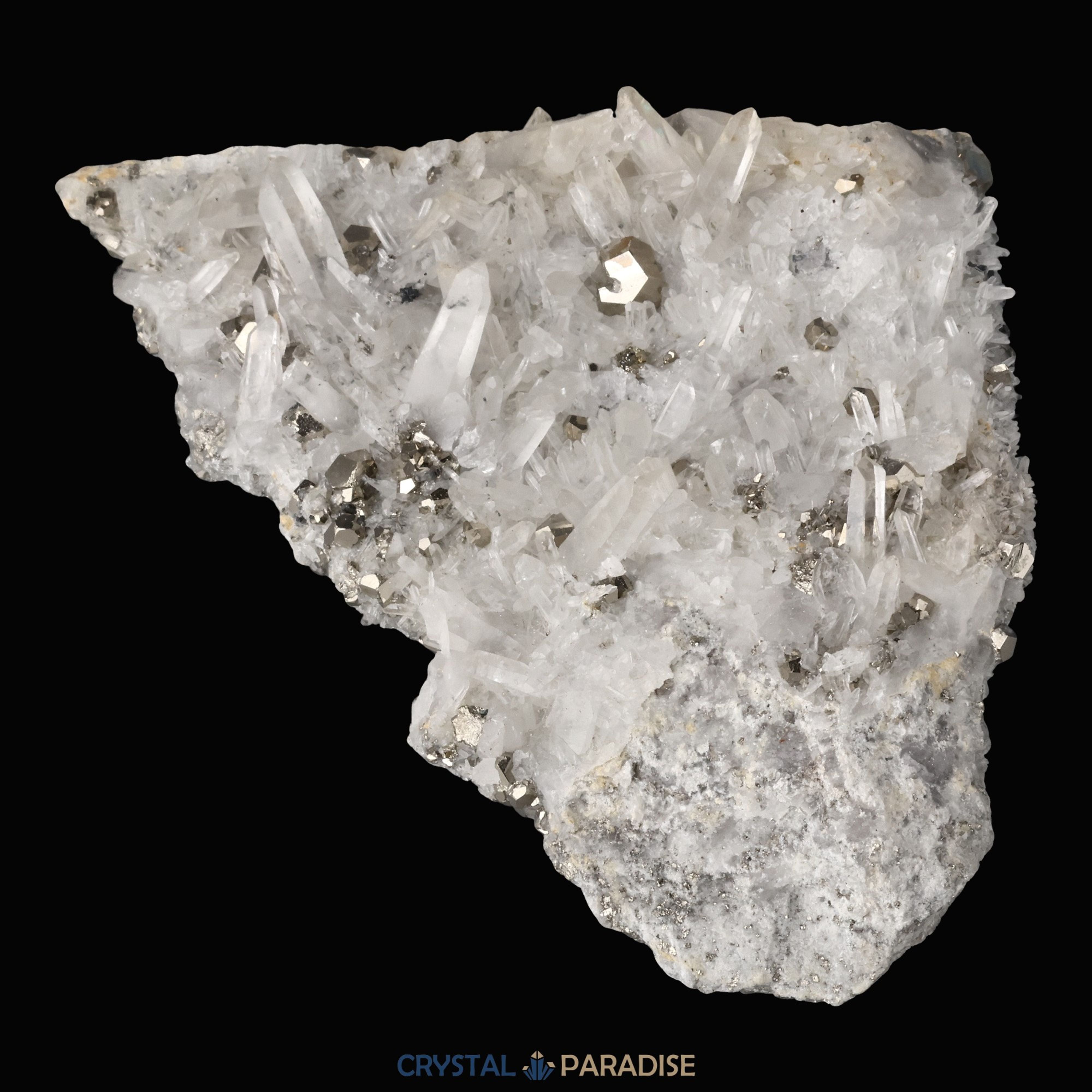 Pyrit an Bergkristall aus Indonesien (1036g) – Ansicht 6