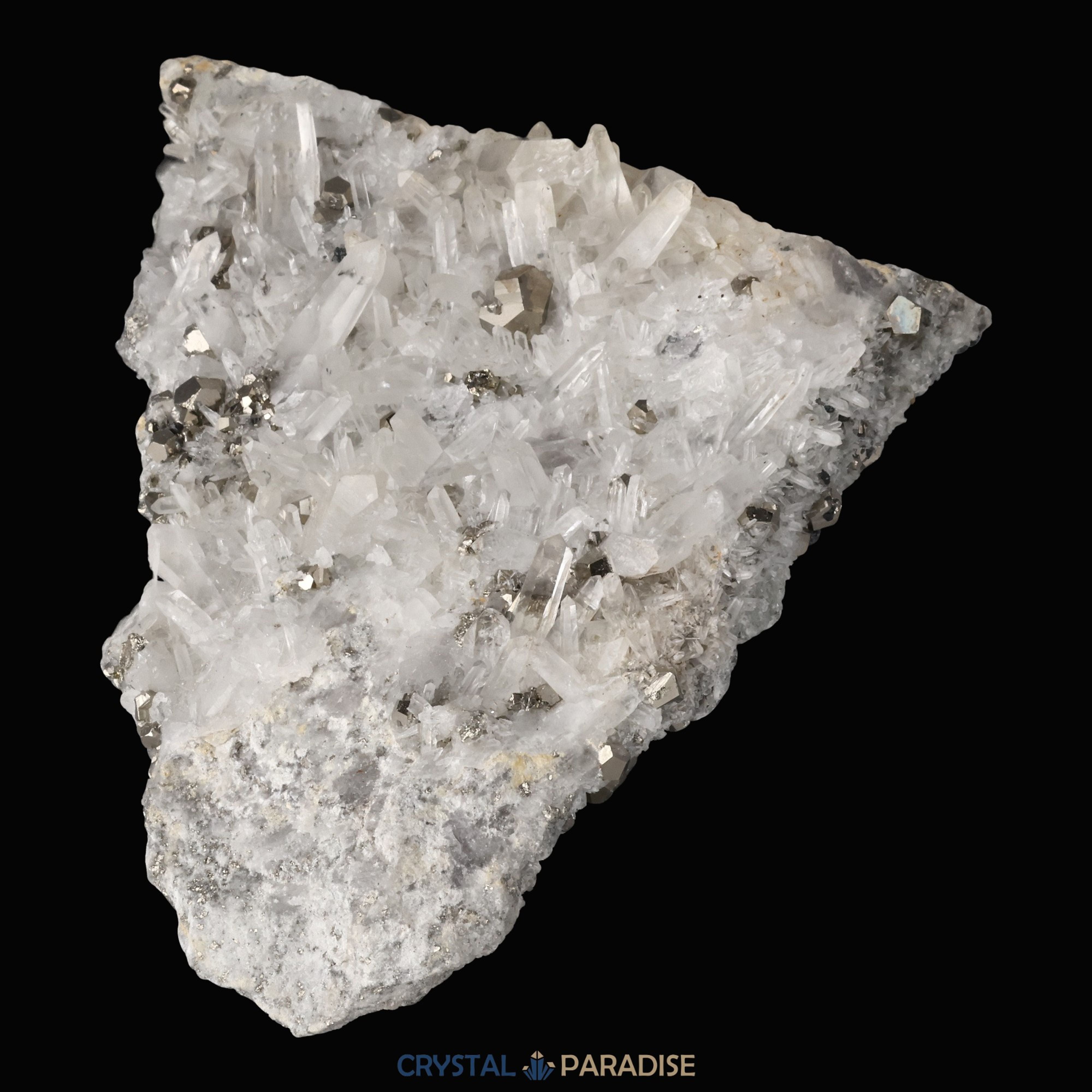 Pyrit an Bergkristall aus Indonesien (1036g) – Ansicht 7