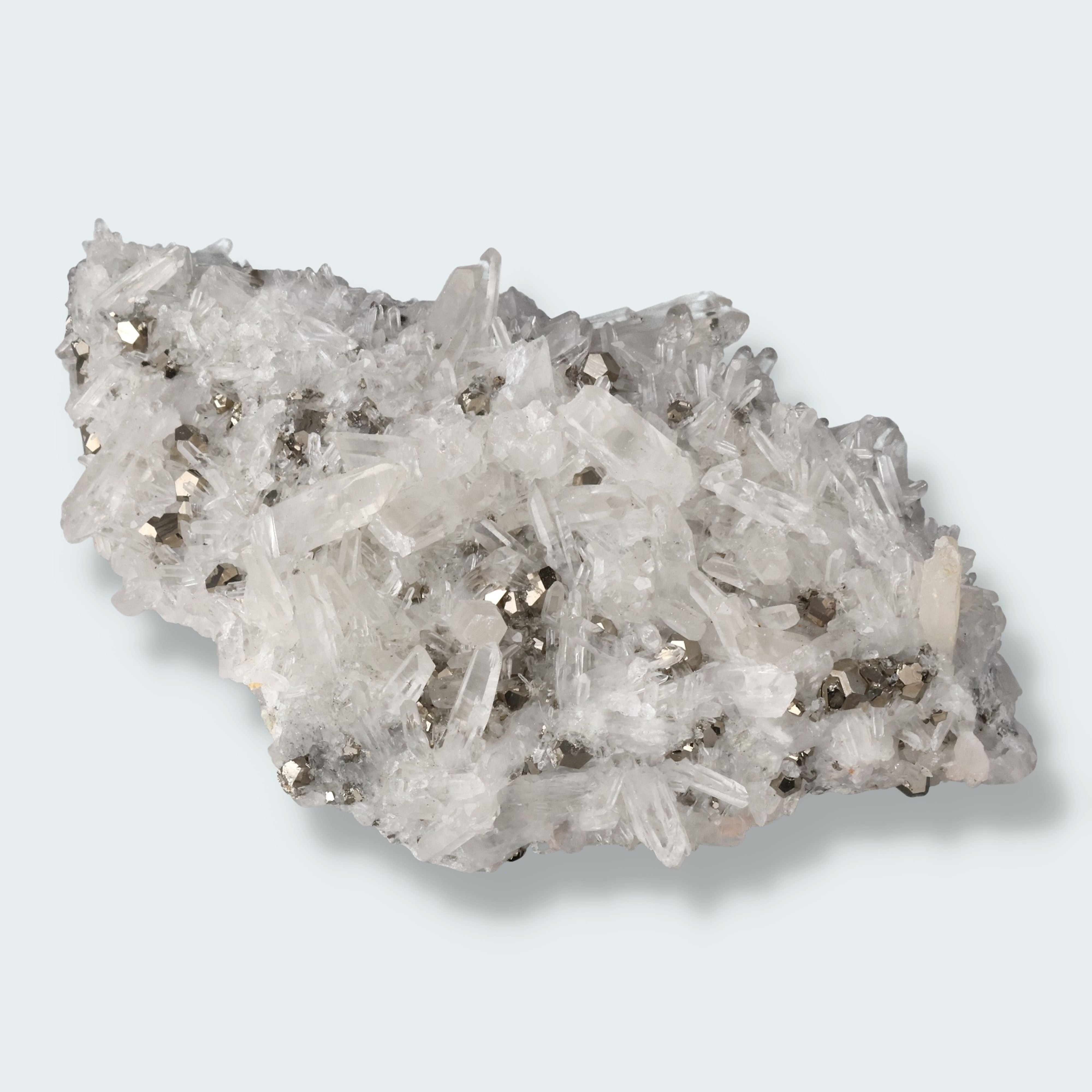 Pyrit an Bergkristall aus Indonesien (1138g) – Ansicht 2