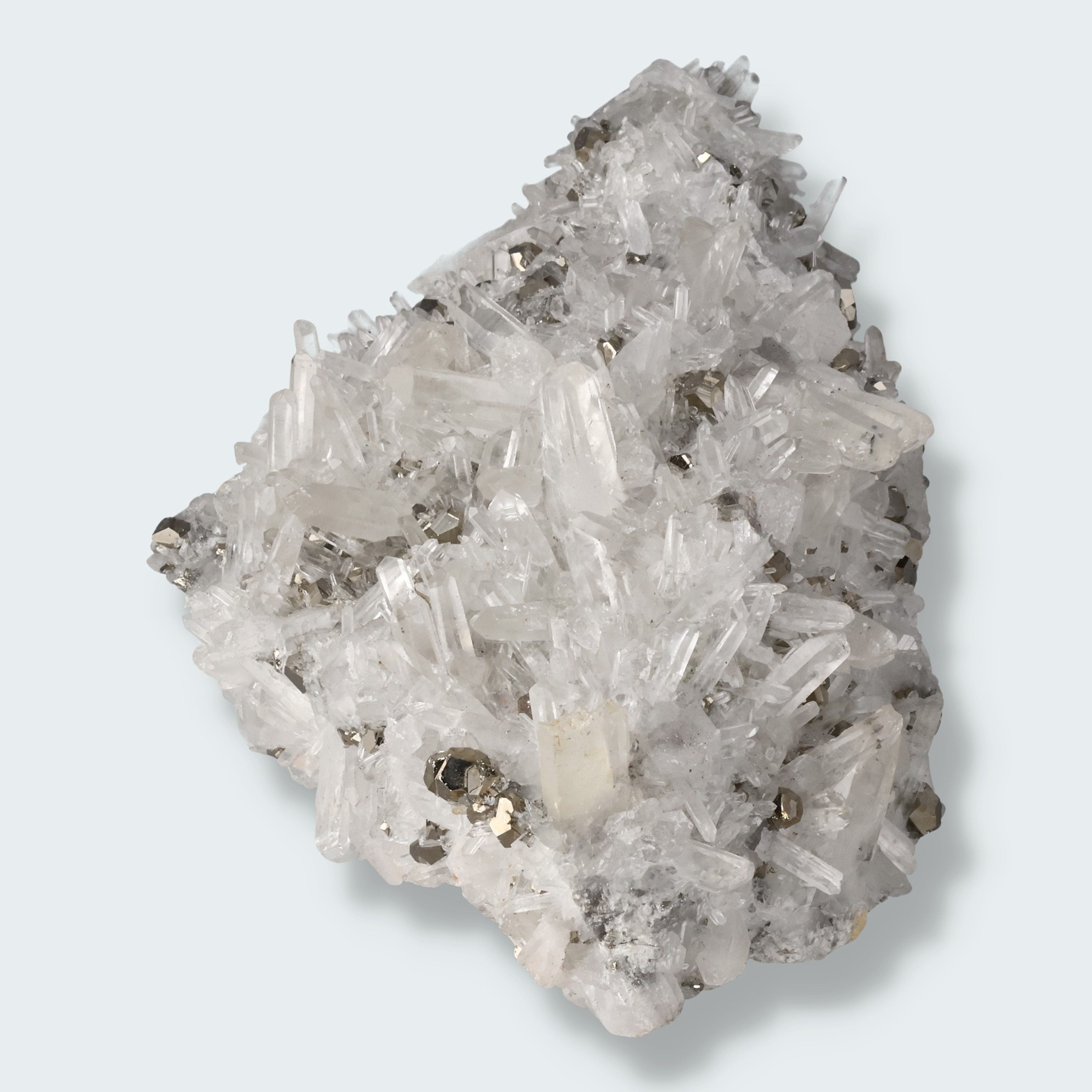 Pyrit an Bergkristall aus Indonesien (1138g) – Ansicht 3