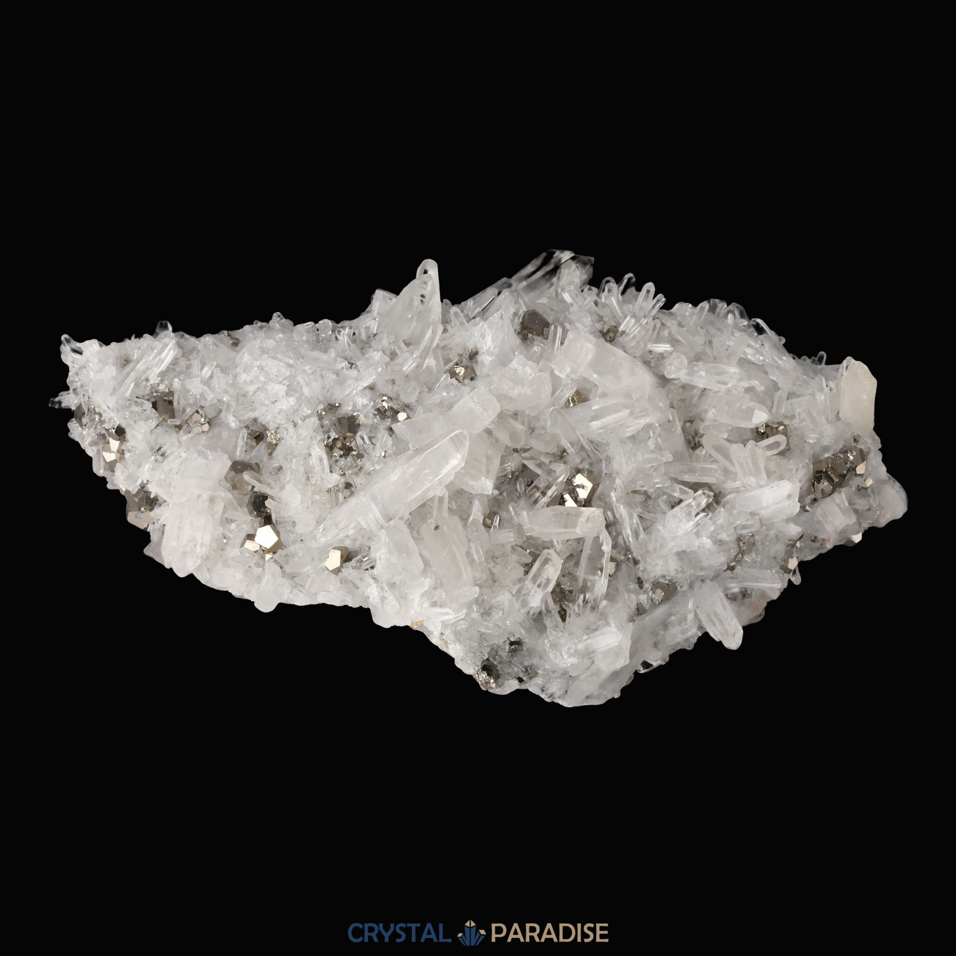Pyrit an Bergkristall aus Indonesien (1138g) – Ansicht 4