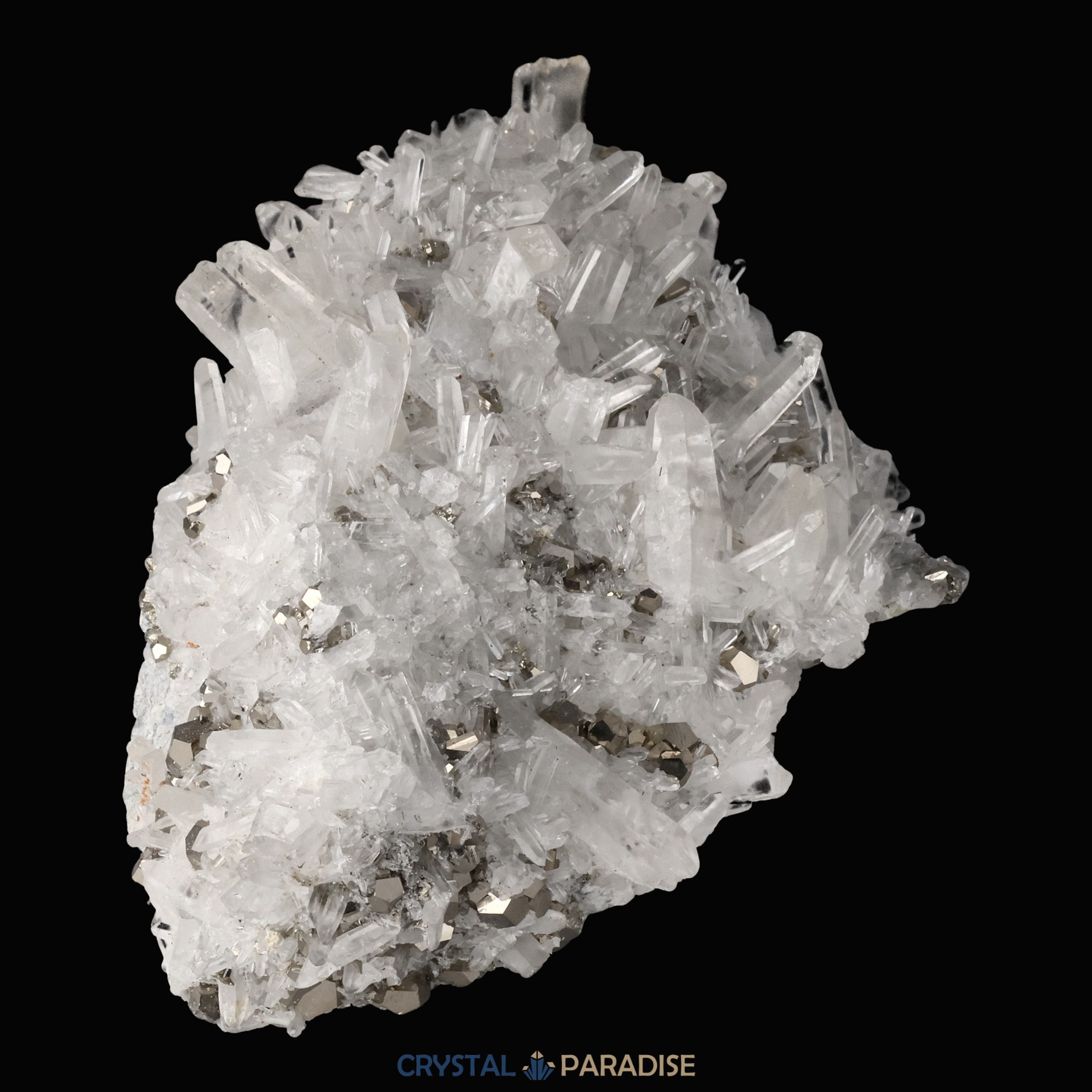 Pyrit an Bergkristall aus Indonesien (1138g) – Ansicht 9