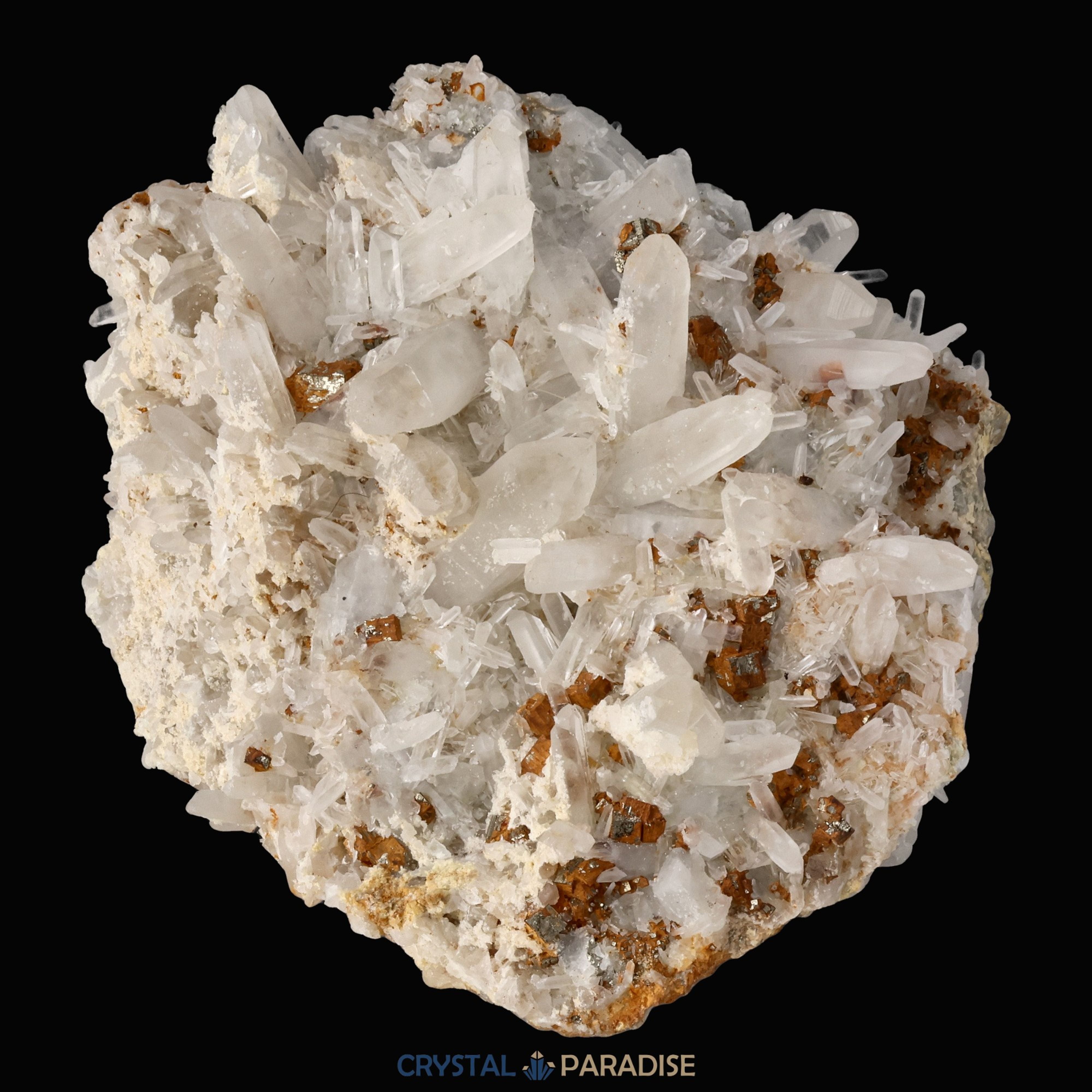 Pyrit an Bergkristall aus Indonesien (1235g) – Ansicht 4