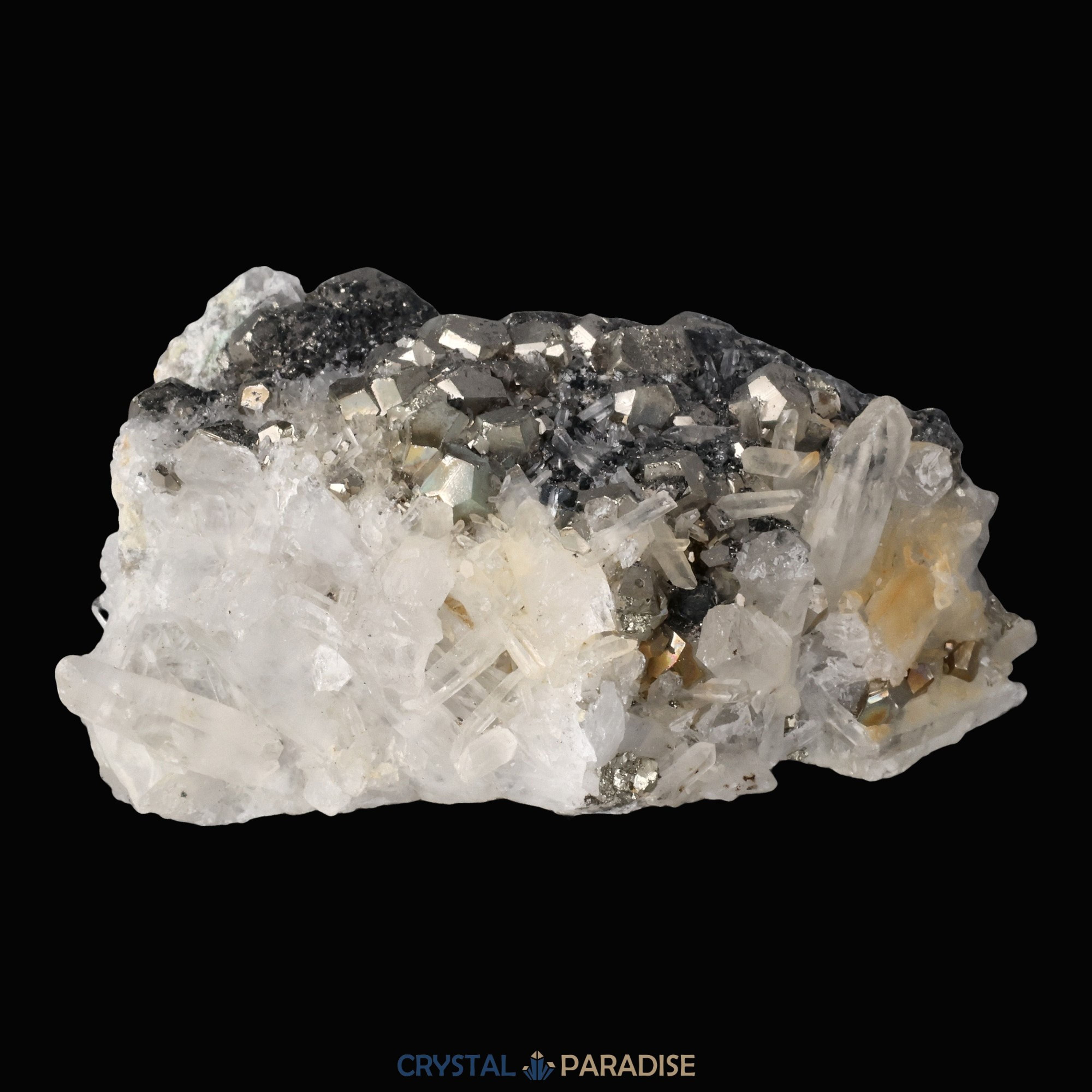 Pyrit an Bergkristall aus Indonesien (222g) – Ansicht 10