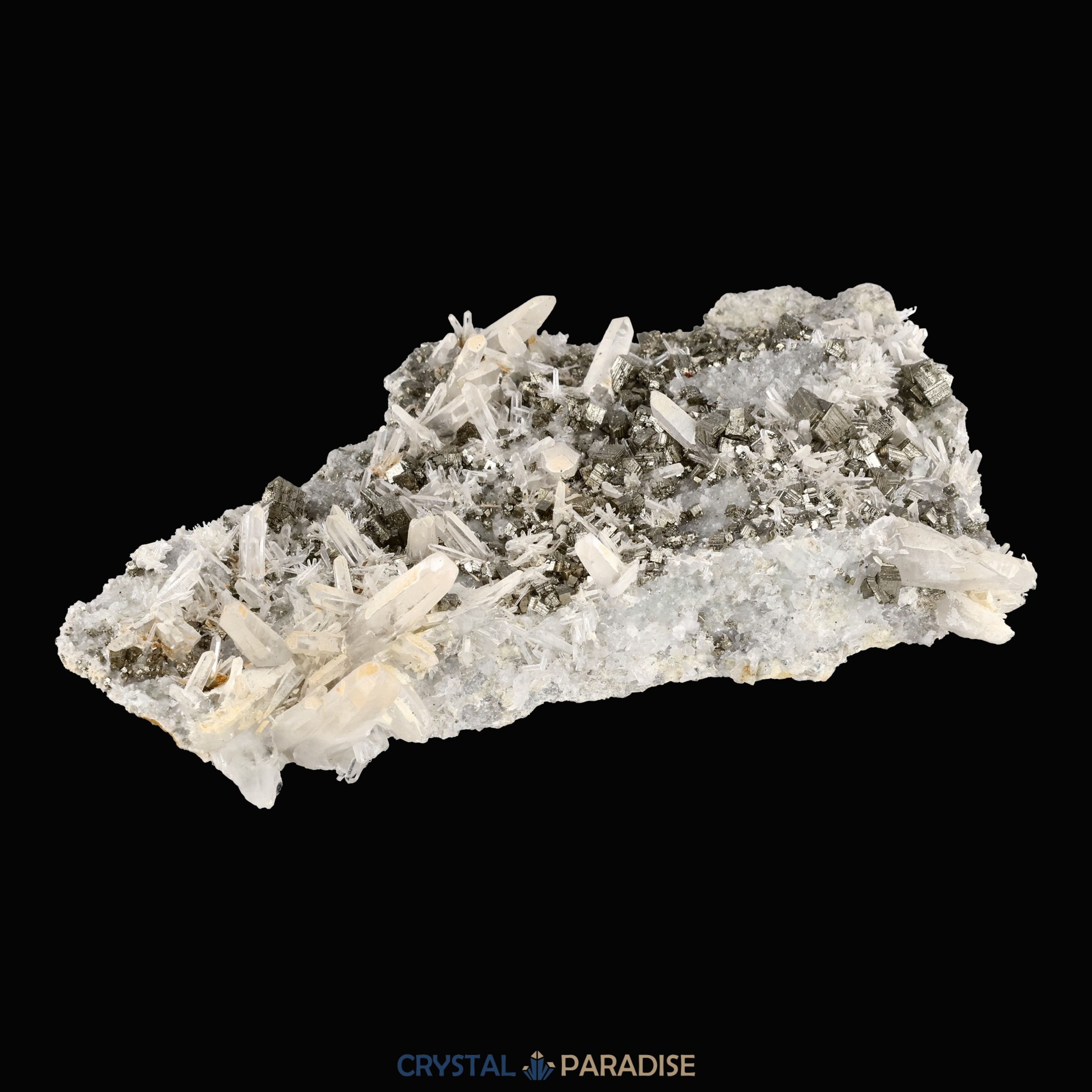 Pyrit an Bergkristall aus Indonesien (284g) – Ansicht 12