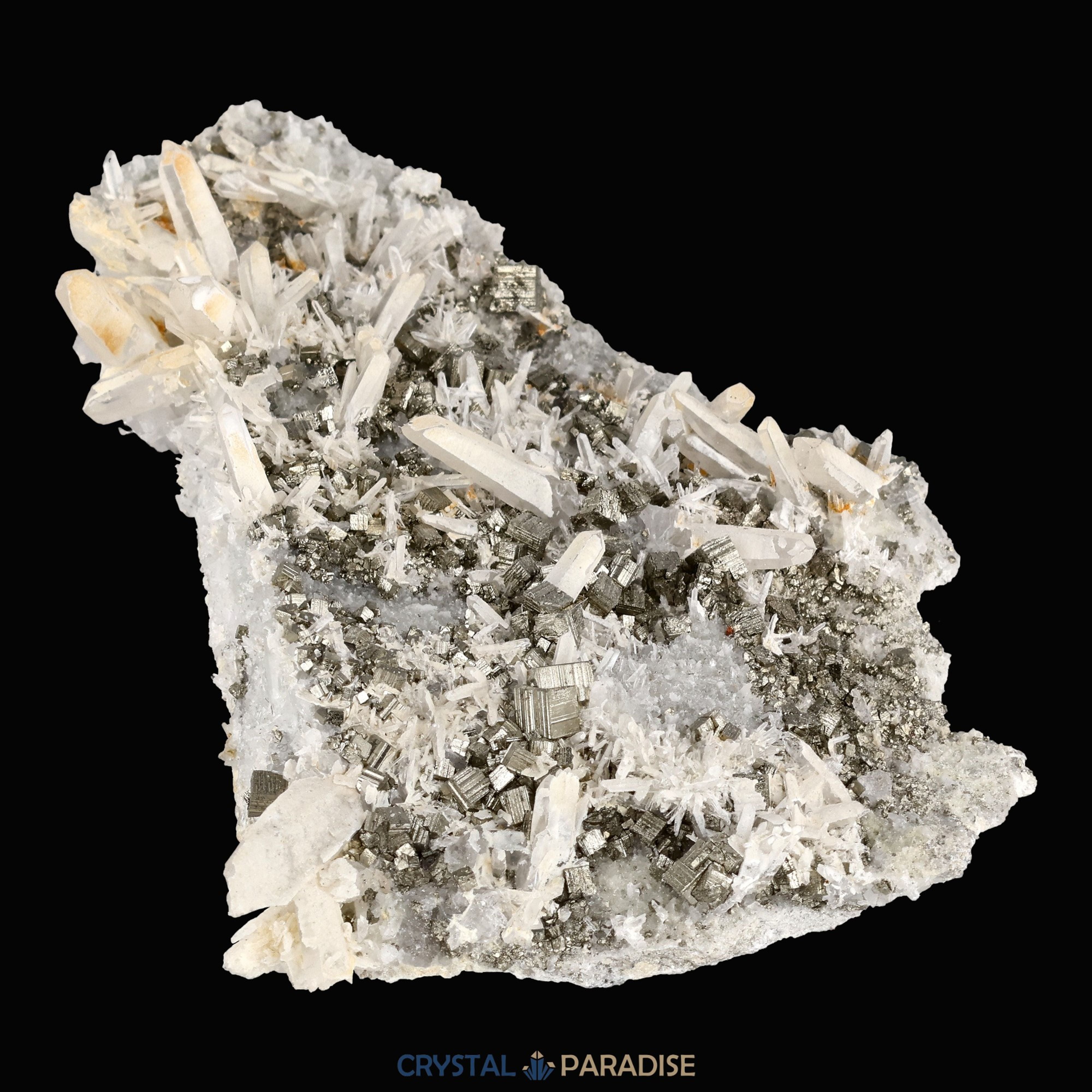 Pyrit an Bergkristall aus Indonesien (284g) – Ansicht 15