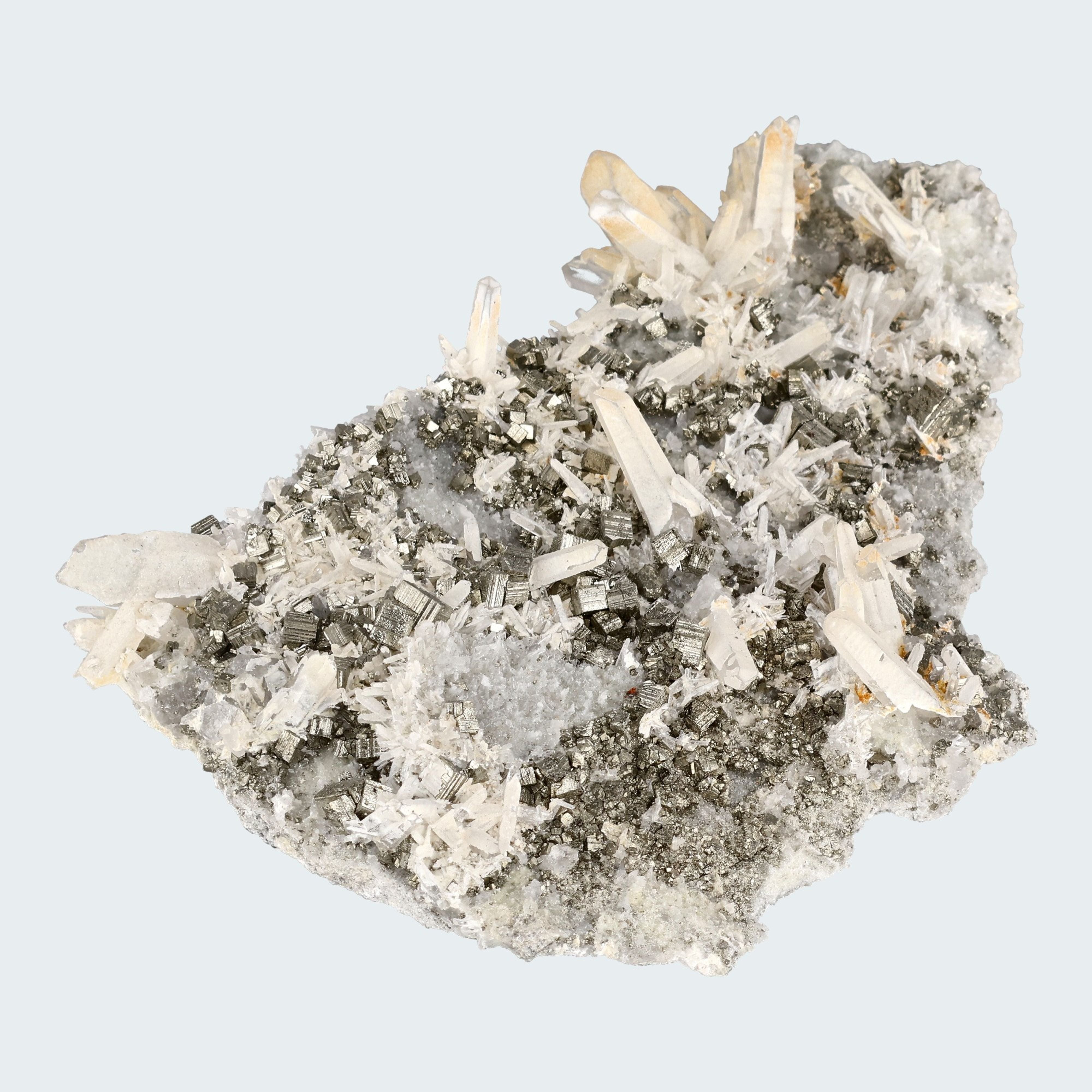Pyrit an Bergkristall aus Indonesien (284g) – Ansicht 2